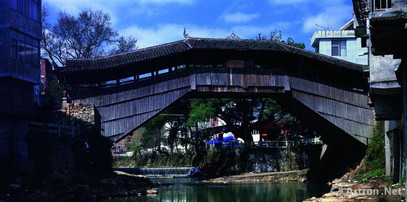 吴卫平作品：038 薛宅桥，浙江省泰顺县三魁镇薛宅村，始建于明正德七年（1512年）。