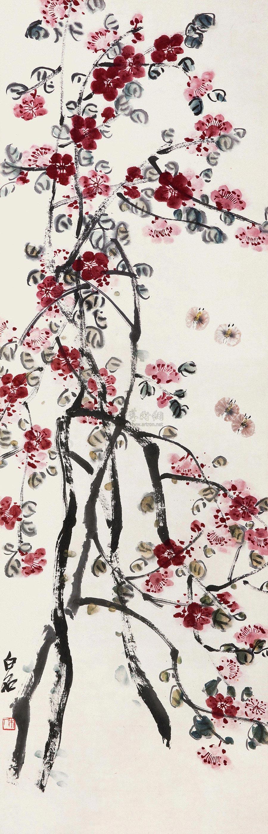 2715 杏花 立轴 设色纸本