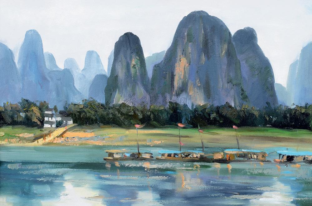【漓江 布面油彩】拍卖品_图片_价格_鉴赏_油画_雅昌艺术品拍卖网