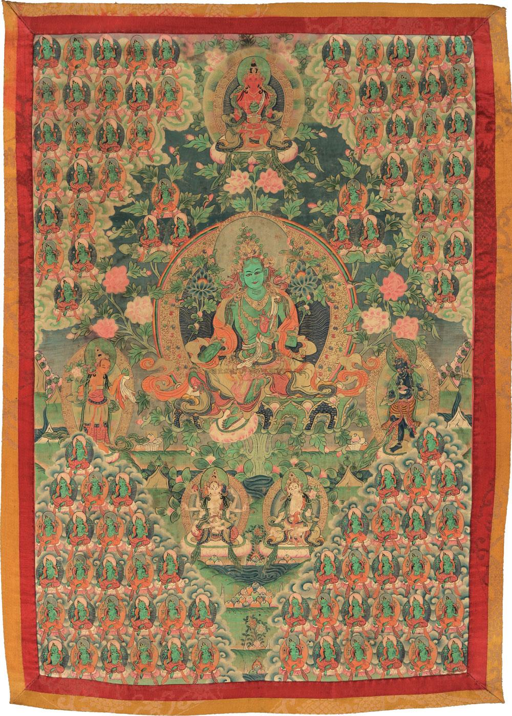 【绿度母唐卡】拍卖品_图片_价格_鉴赏_唐卡_雅昌艺术品拍卖网