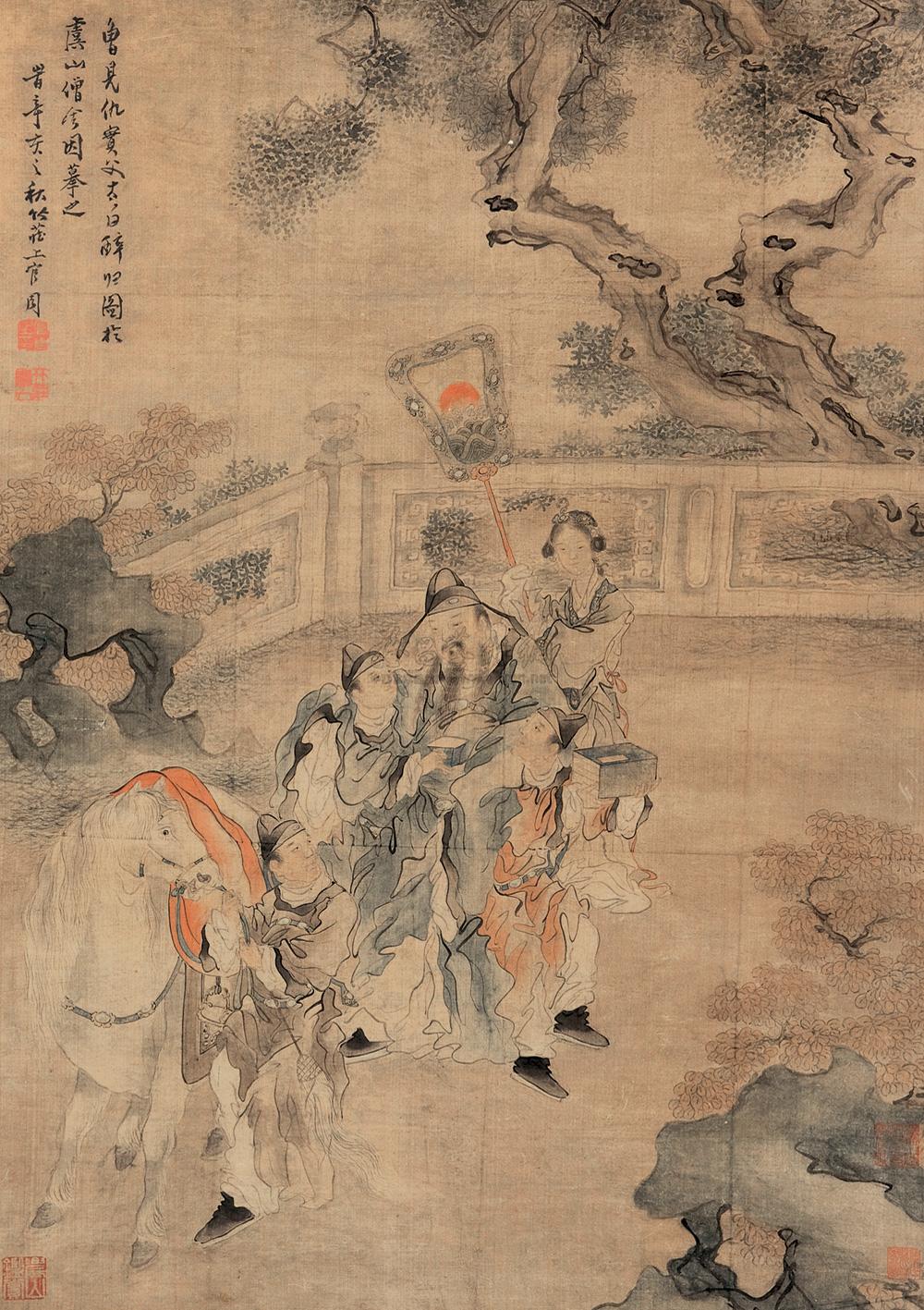*2664 辛亥(1731年)作 太白醉归图 立轴 绢本