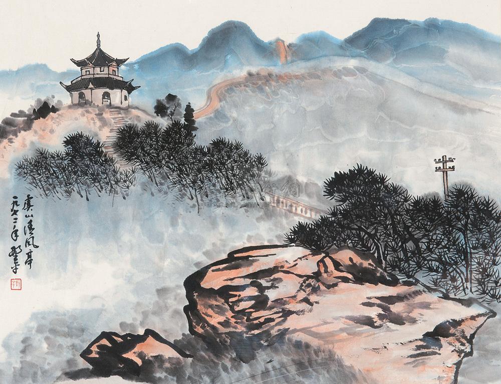 虞山风景画图片