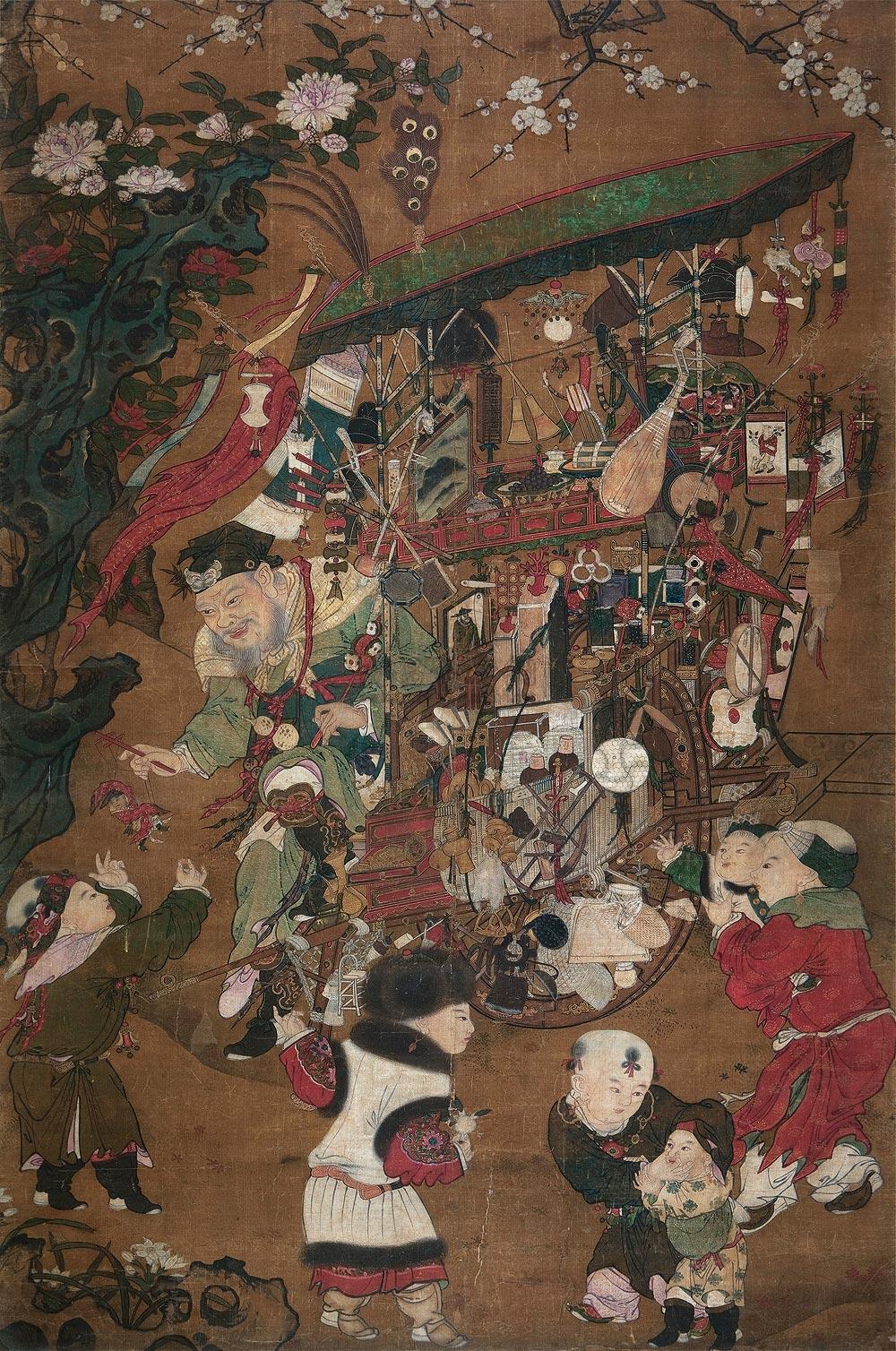 *1470 货郎图 立轴 绢本