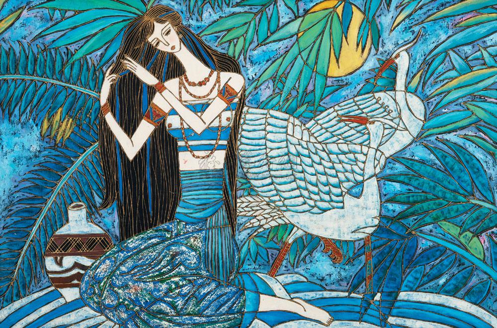 0678 人与自然 布面 油画