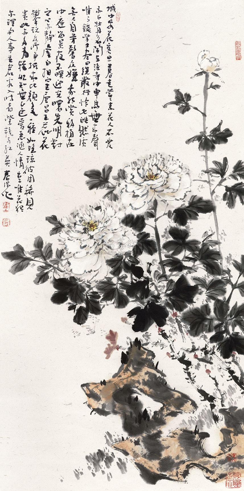 0406 白牡丹 立轴 设色纸本