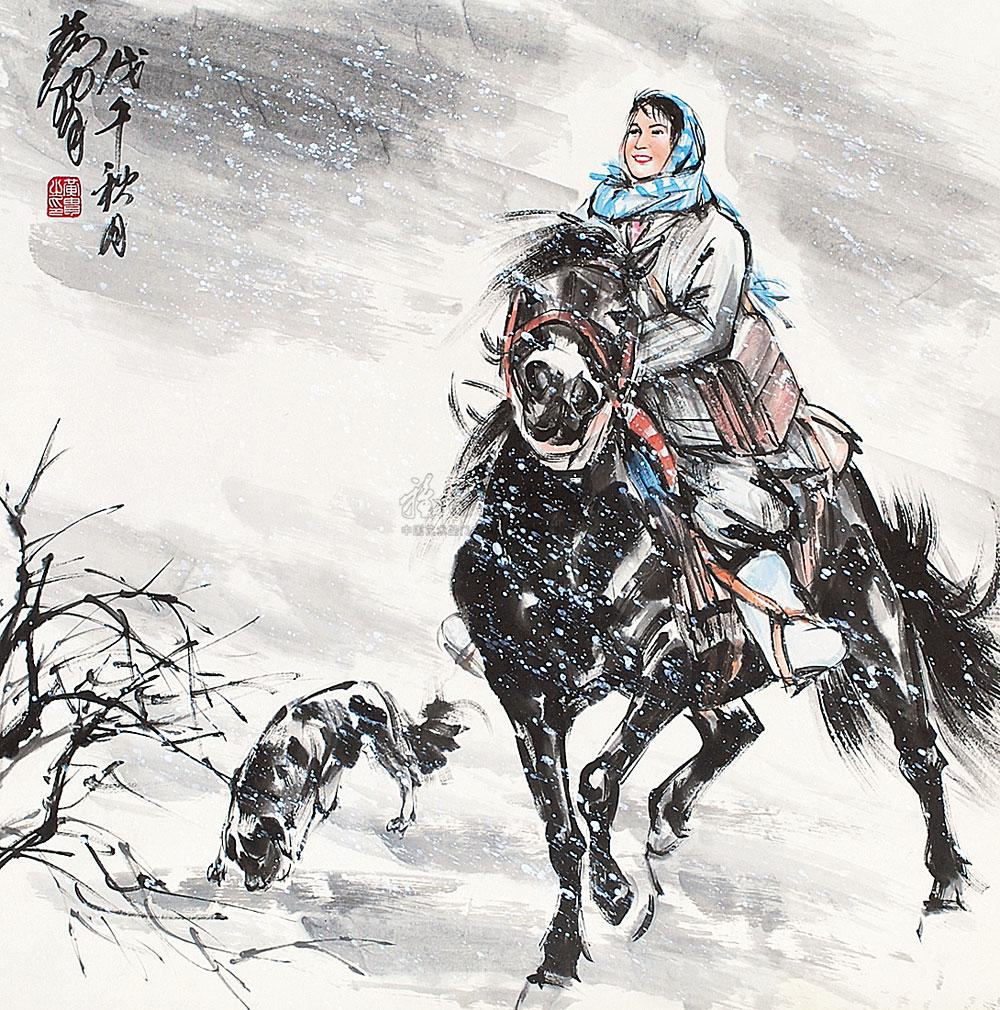 *1010 1978年作 风雪归途 立轴 设色纸本