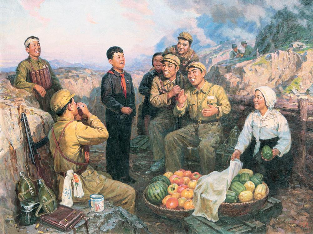 0047 1983年作 我给志愿军唱支歌 布面 油画