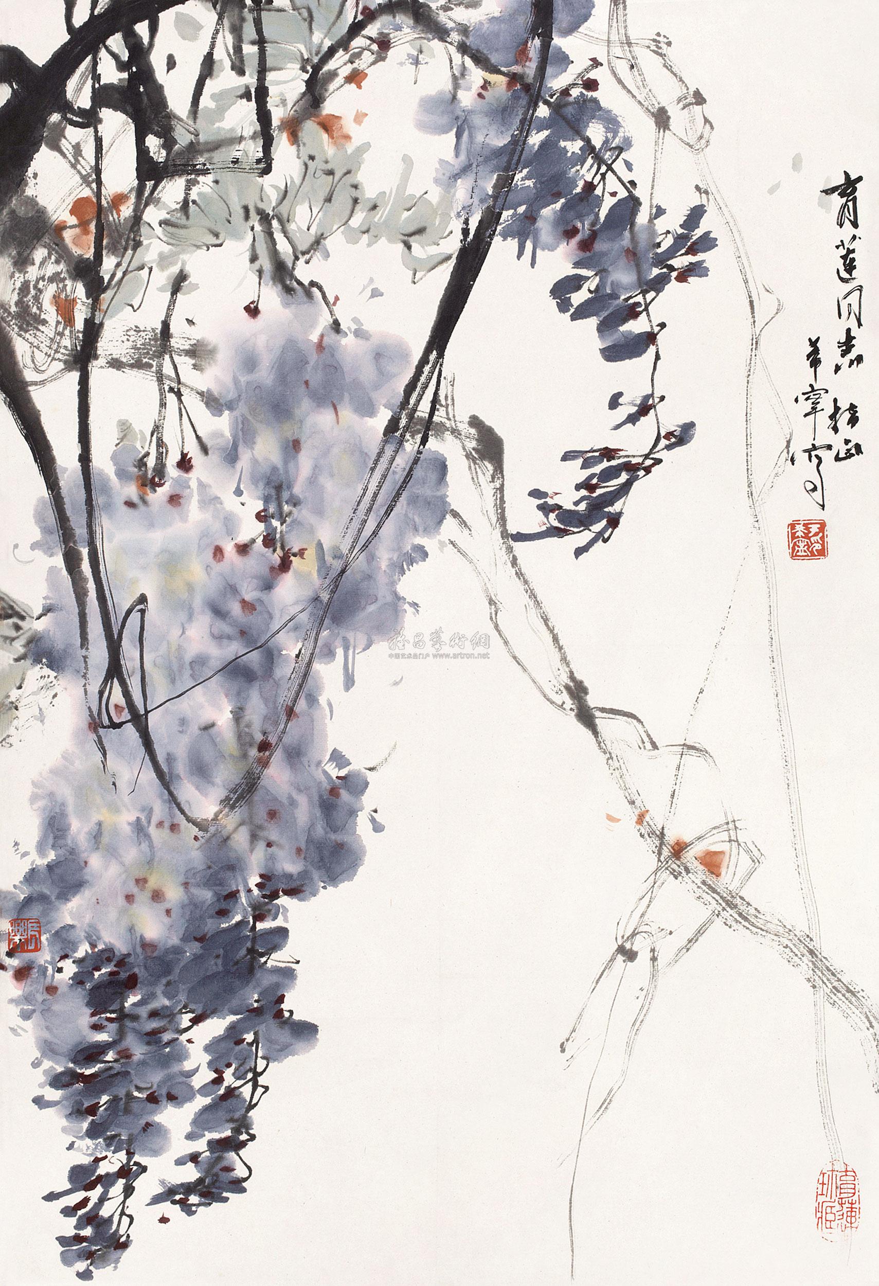 0505 紫藤 立轴 设色纸本