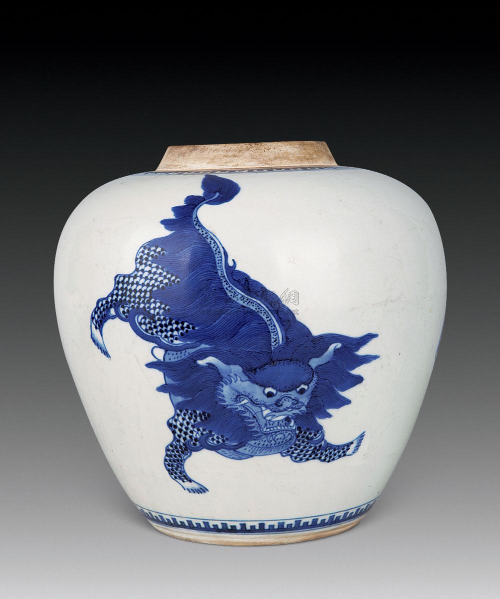 【清康熙 青花狮纹坛】拍卖品_图片_价格_鉴赏_清代青花瓷器_雅昌艺术