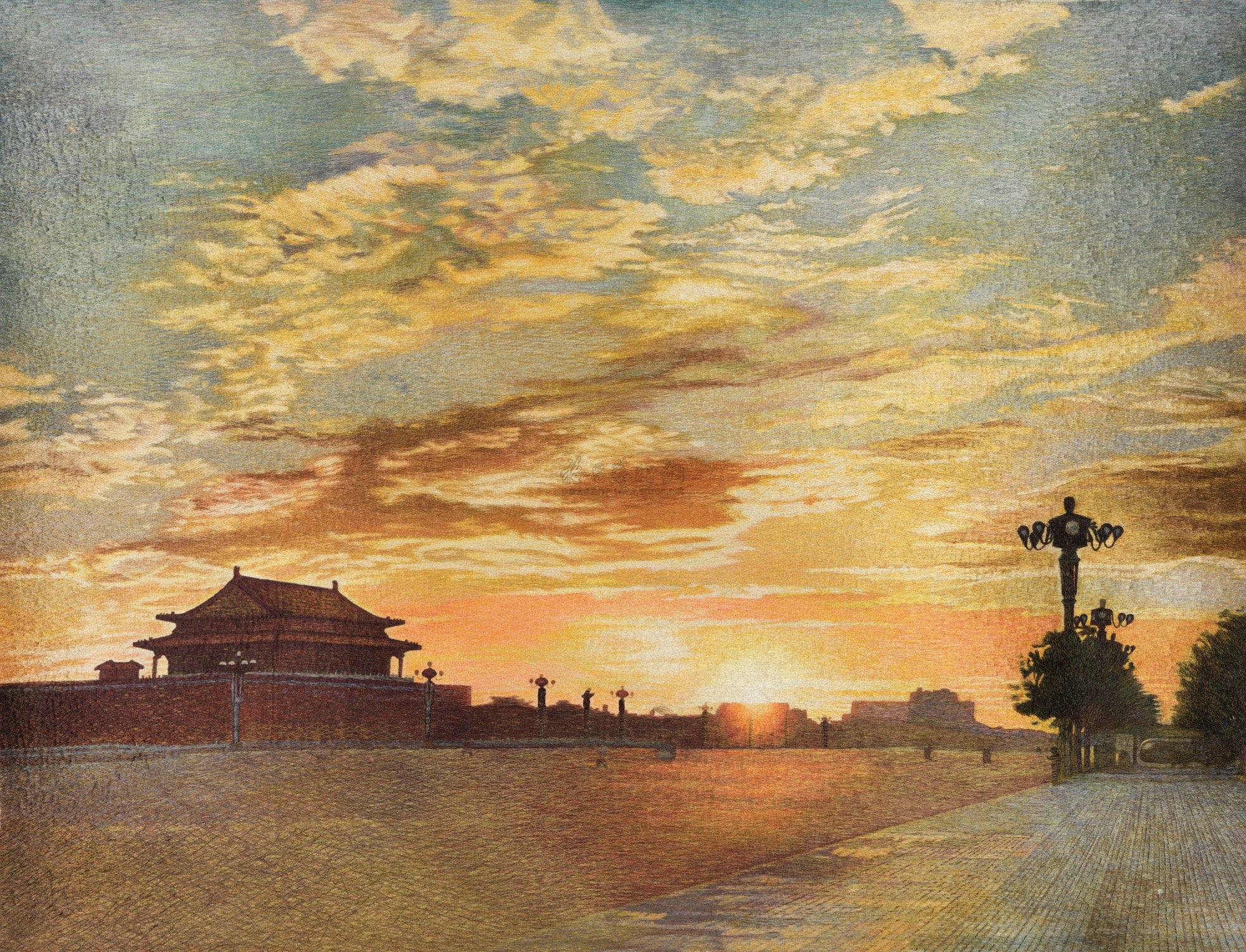 油画北京2008高清图片