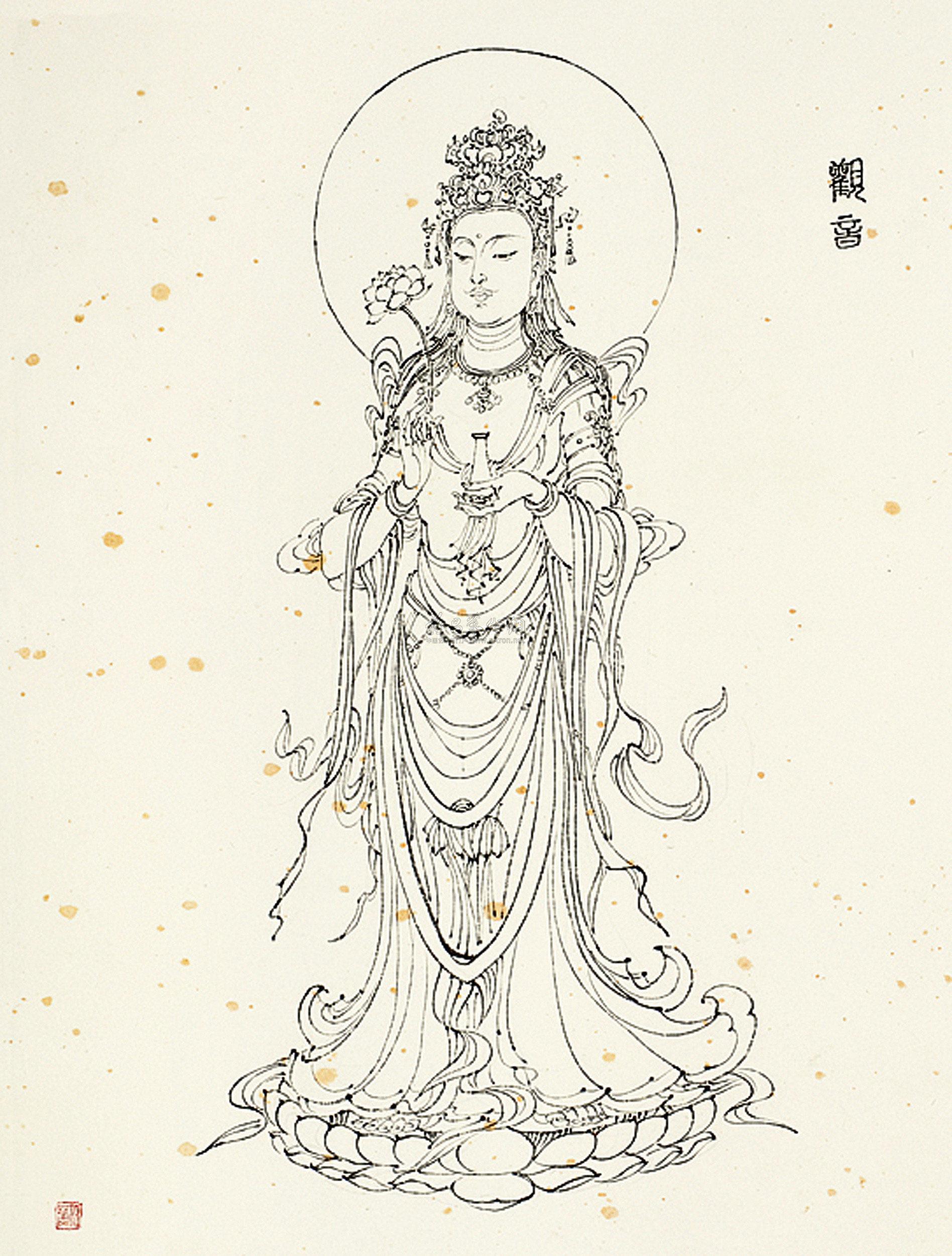 【观音 镜片 水墨纸本】拍卖品_图片_价格_鉴赏_绘画_雅昌艺术品拍卖