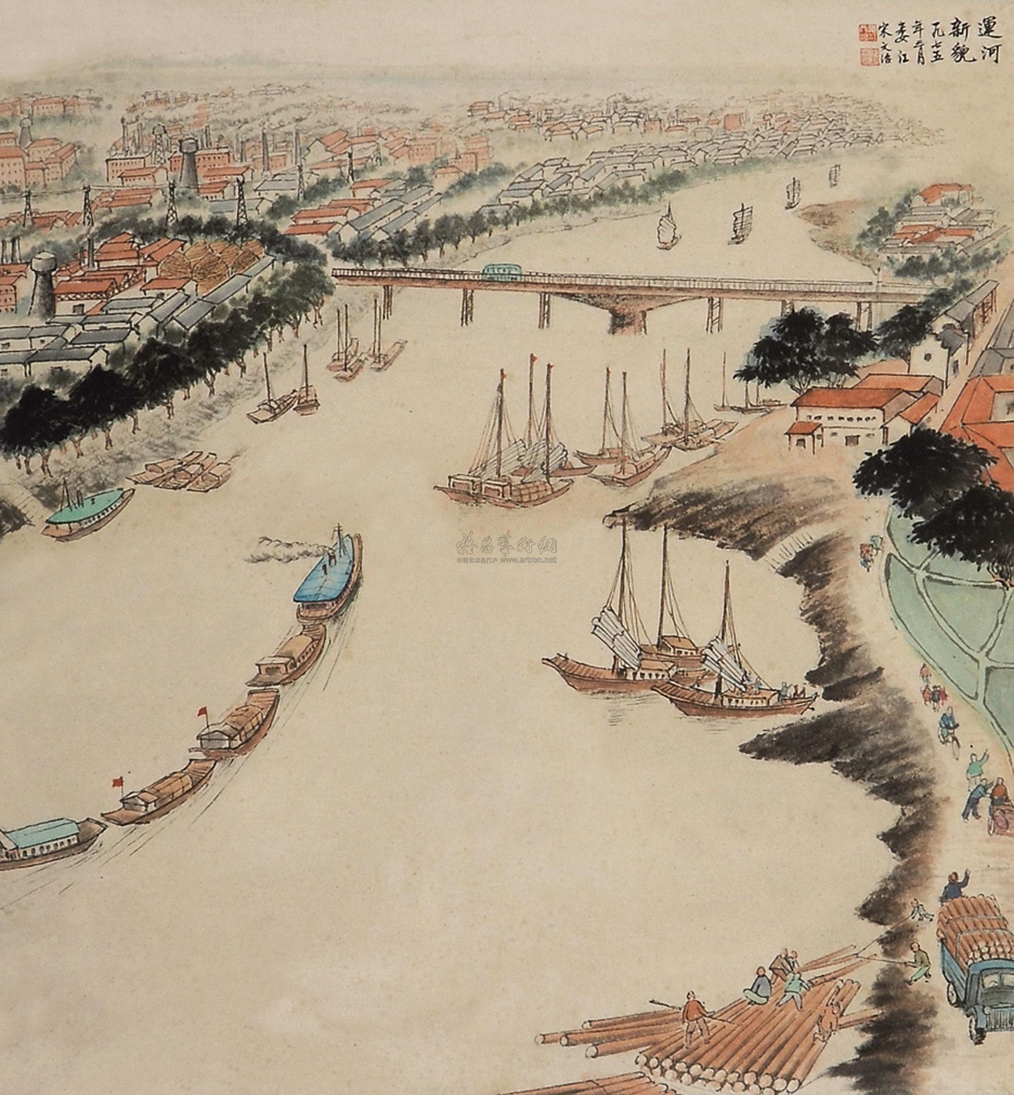 常州古运河绘画图片