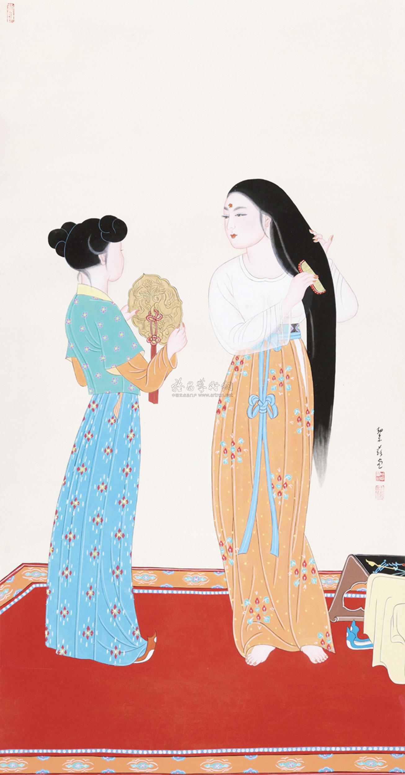 0063 出浴图 立轴 纸本