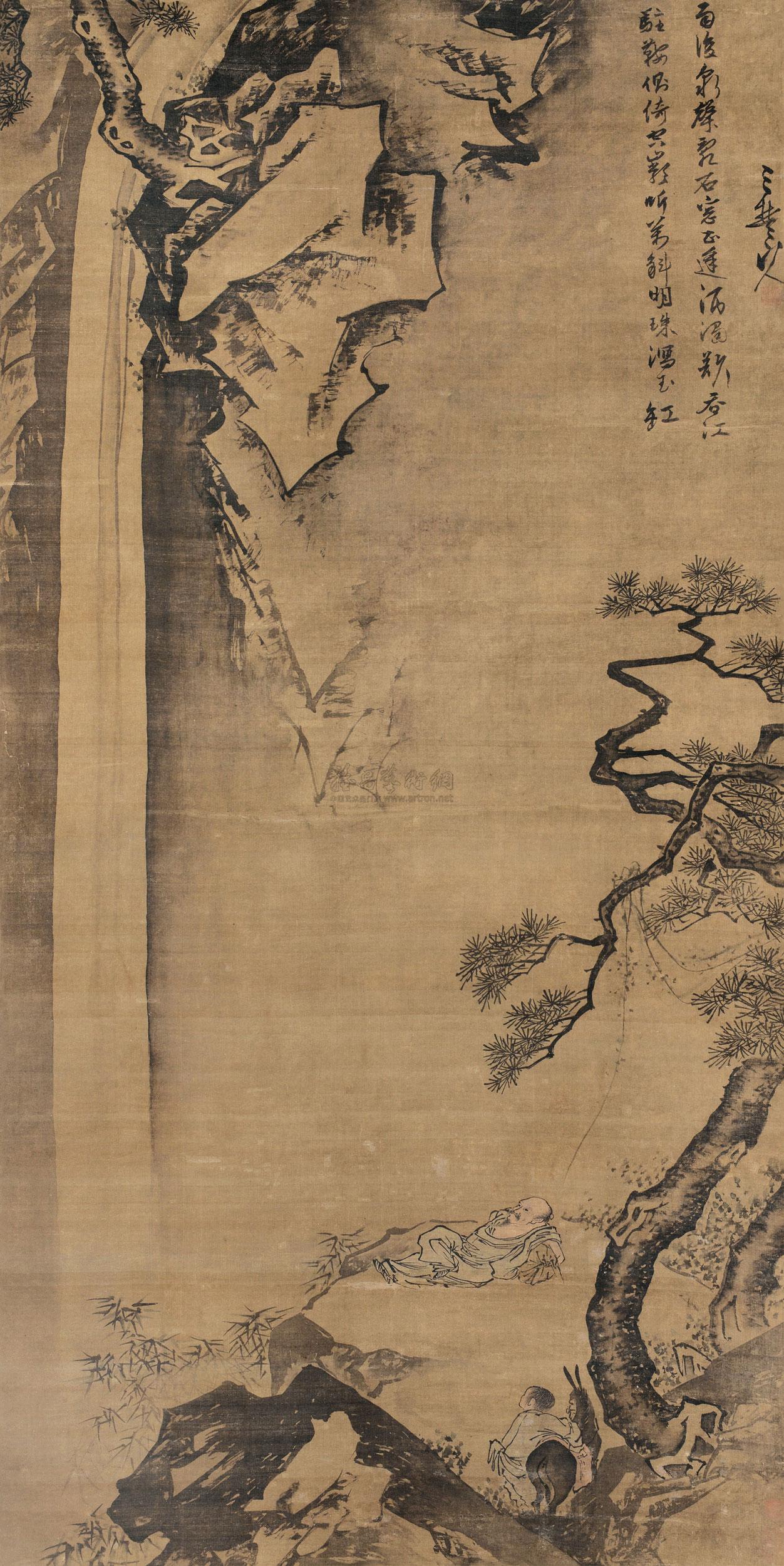 0192 听泉图 立轴 绢本
