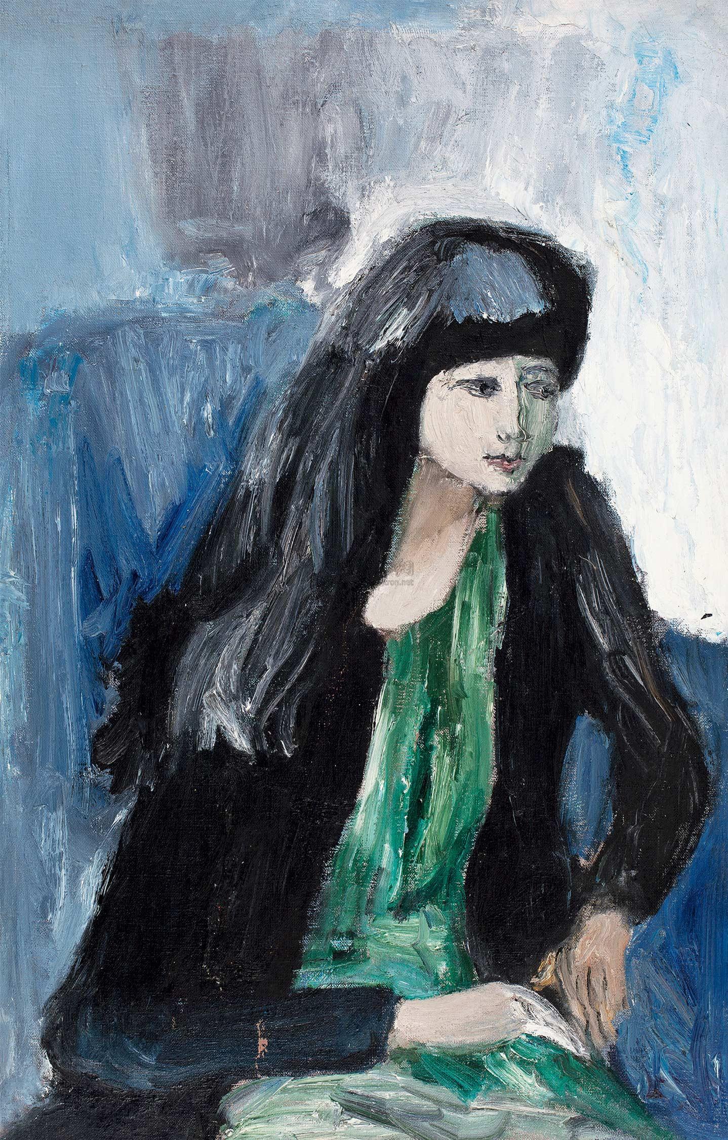 2348 1984年作 女子肖像-双面画 布面油画