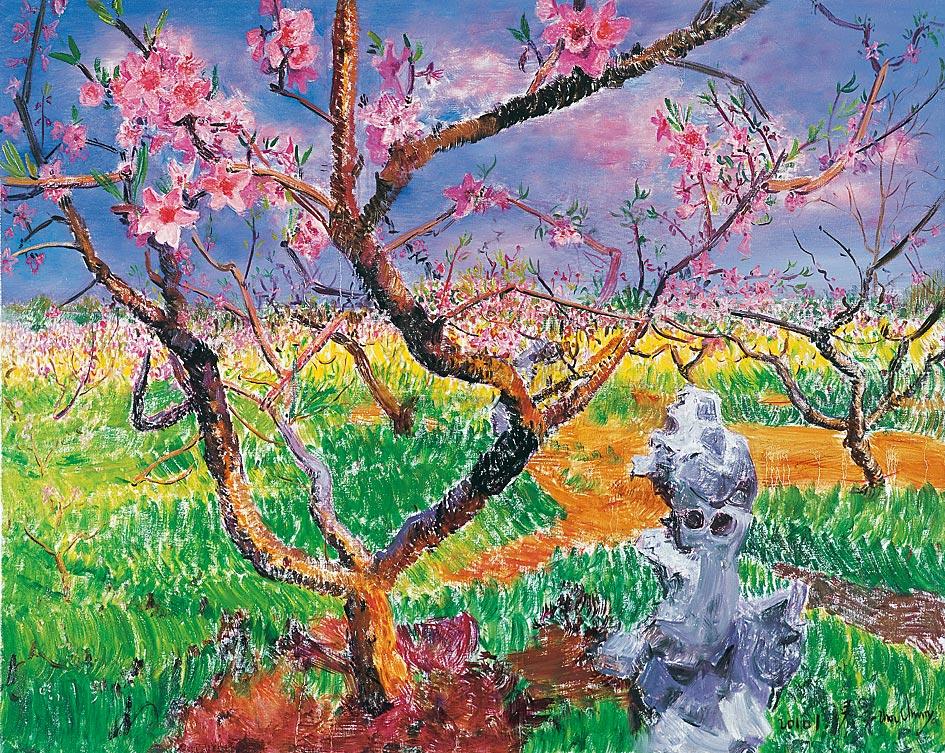 00852010年作桃花始盛开油彩画布