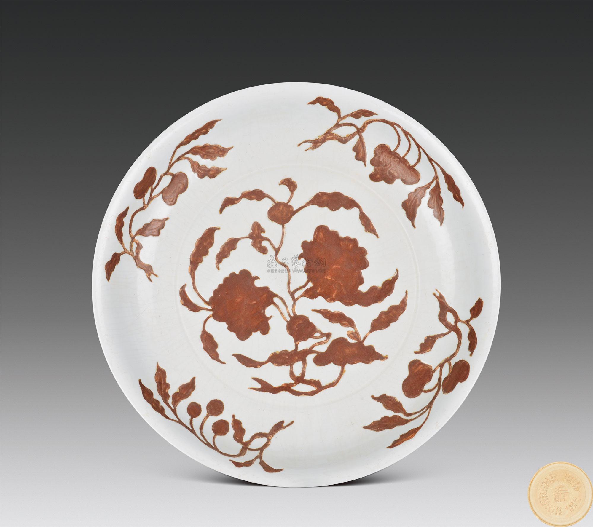 【元 釉里红花果大盘】拍卖品_图片_价格_鉴赏_元代以前陶瓷_雅昌艺术