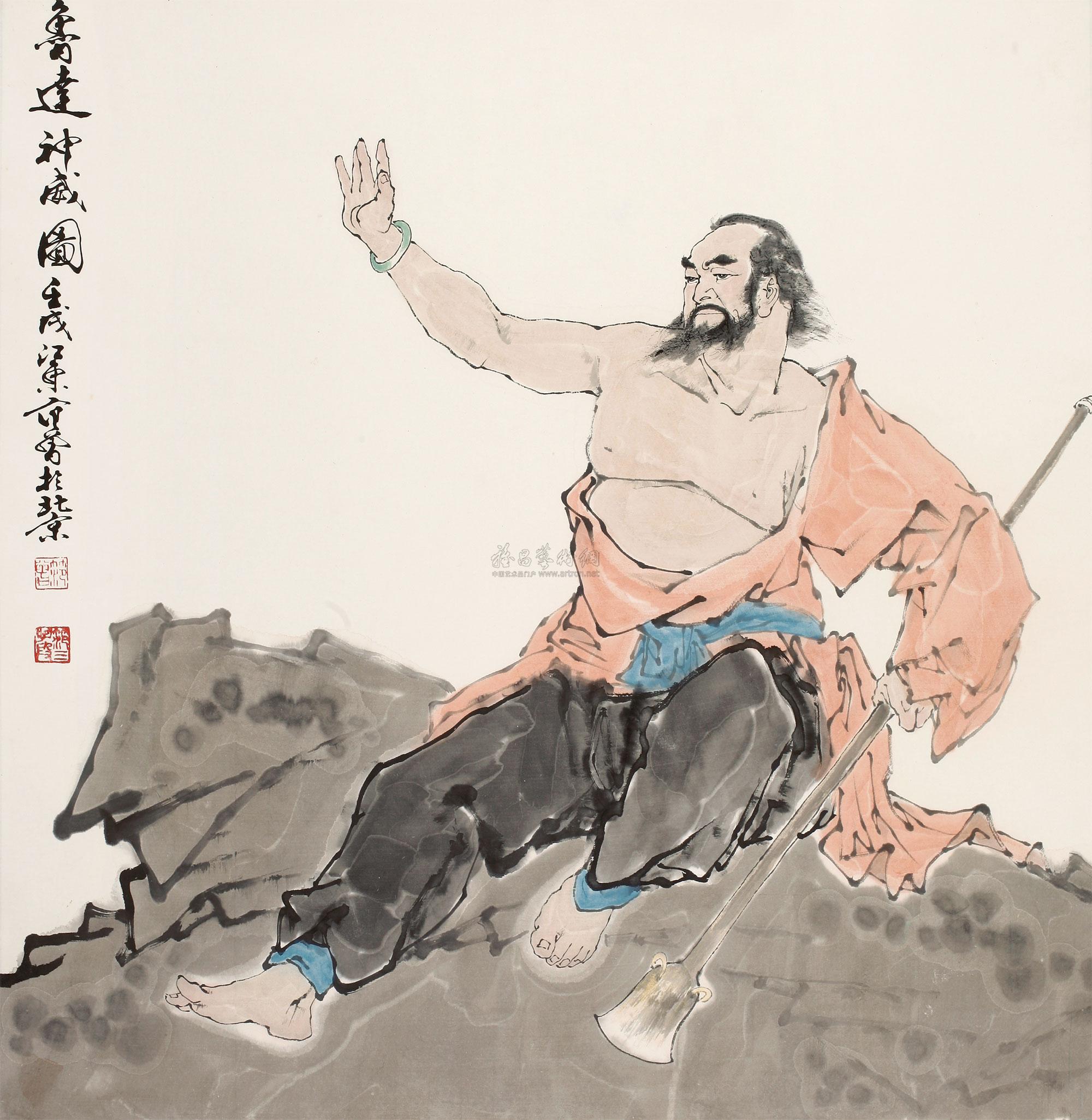 0704 1982年作 鲁达 立轴 设色纸本