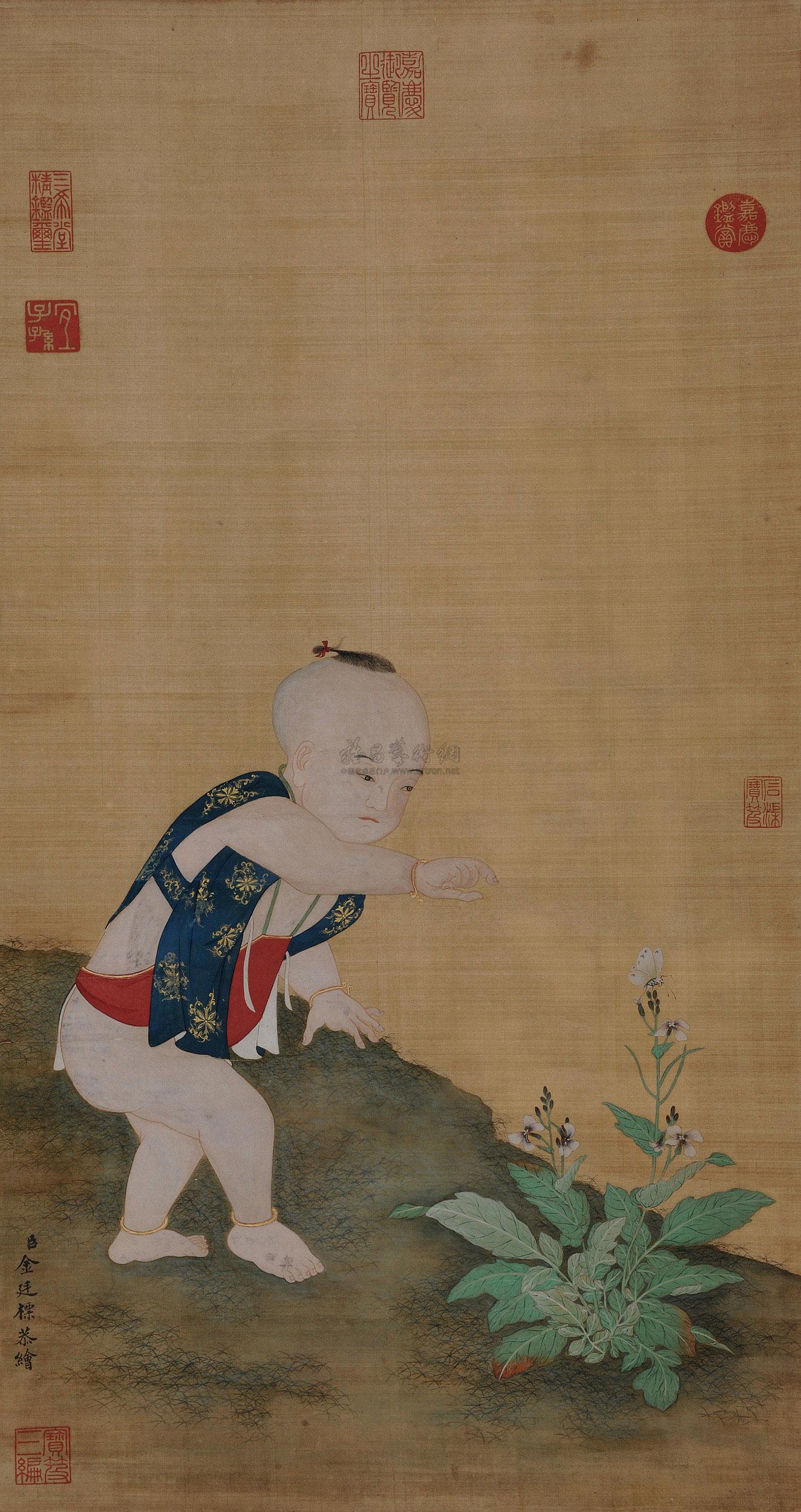 1470 婴戏图 立轴 设色绢本