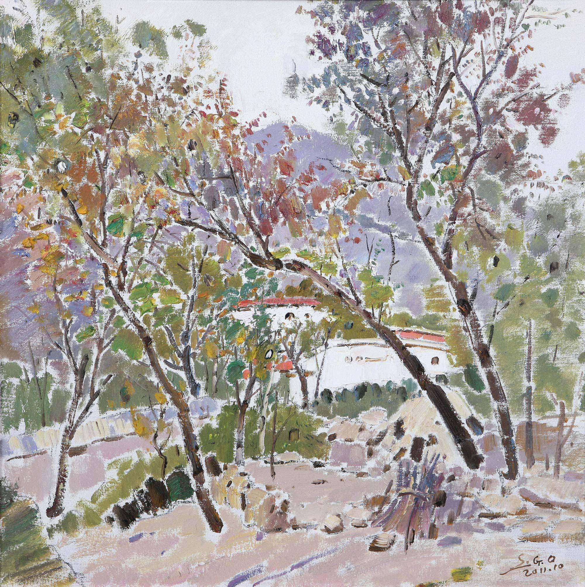 【2011年作 秋风萧瑟 油彩 画布】拍卖品_图片_价格_鉴赏_油画_雅昌
