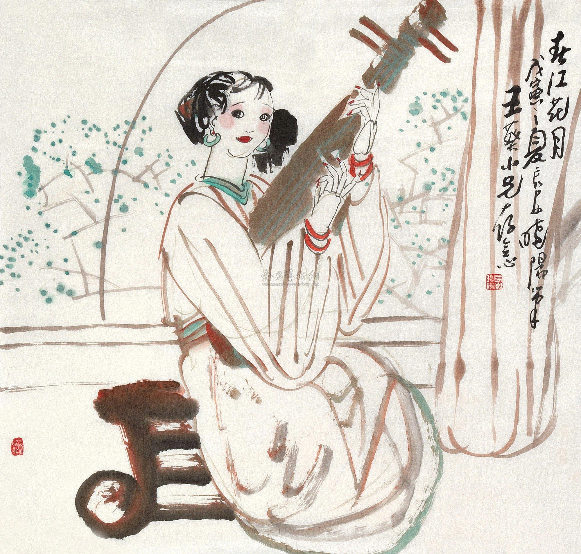 0210 春江花月 镜心 设色纸本