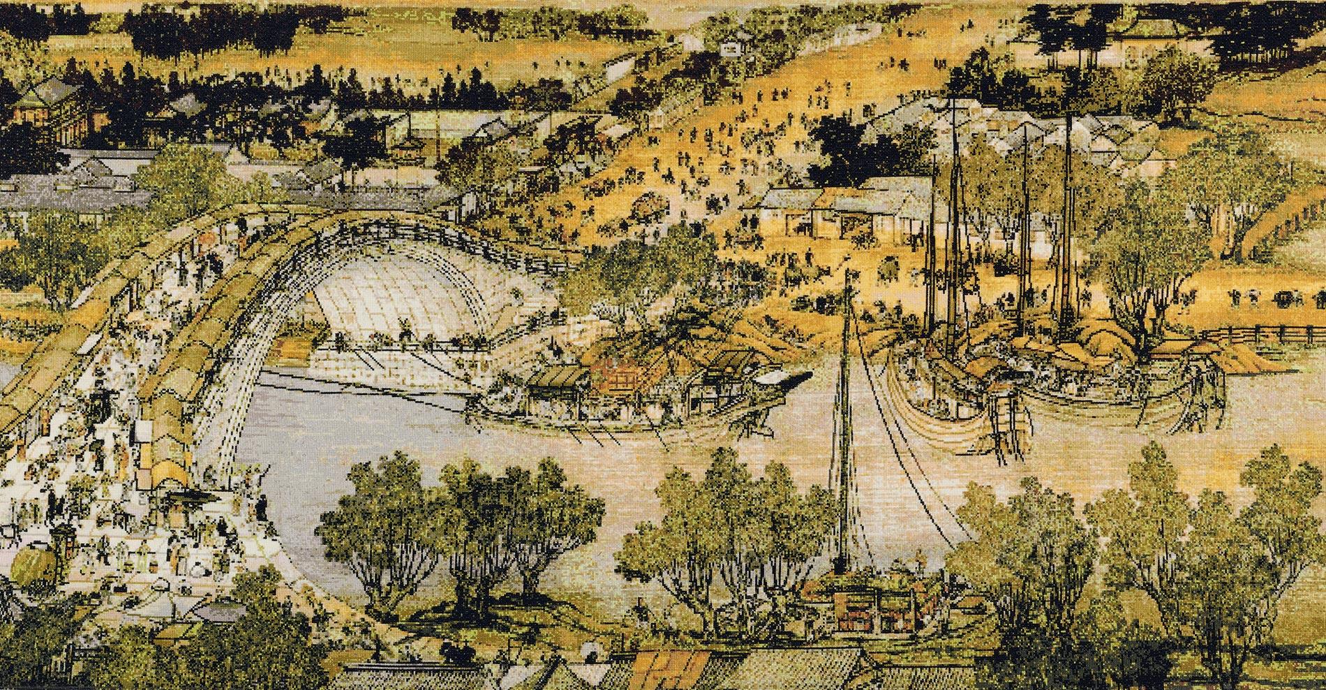 2293 《清明上河图》十字绣(局部)