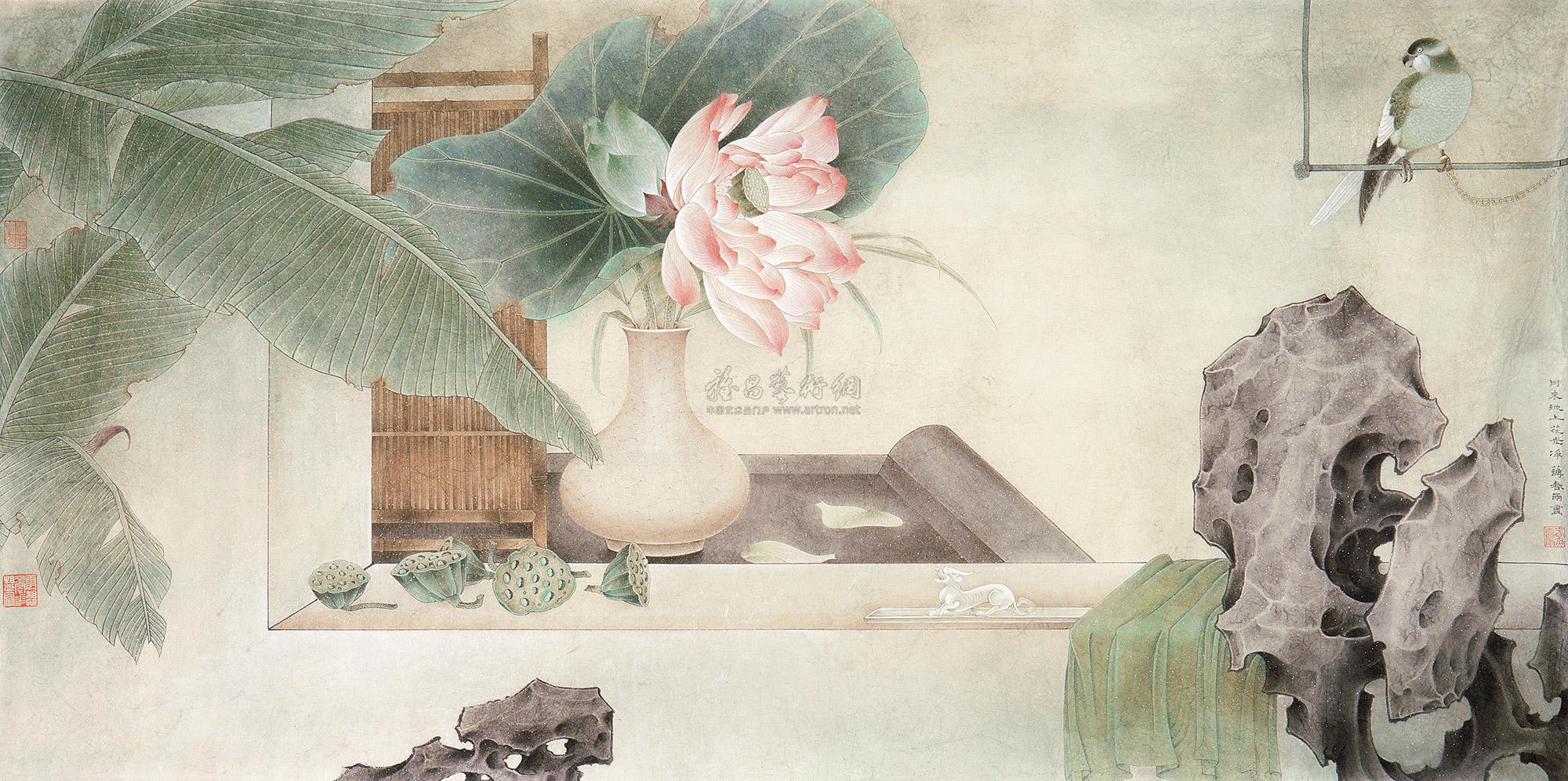 【案头清供 镜心 纸本】拍卖品_图片_价格_鉴赏