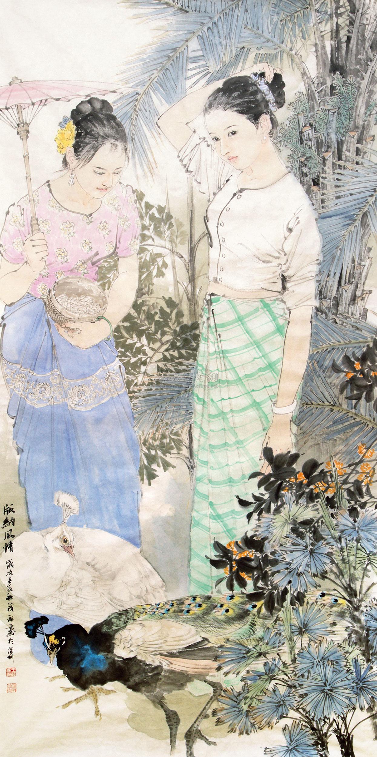 【2012年作 版纳风情 镜片 设色纸本】拍卖品_图片_价格_鉴赏_绘画