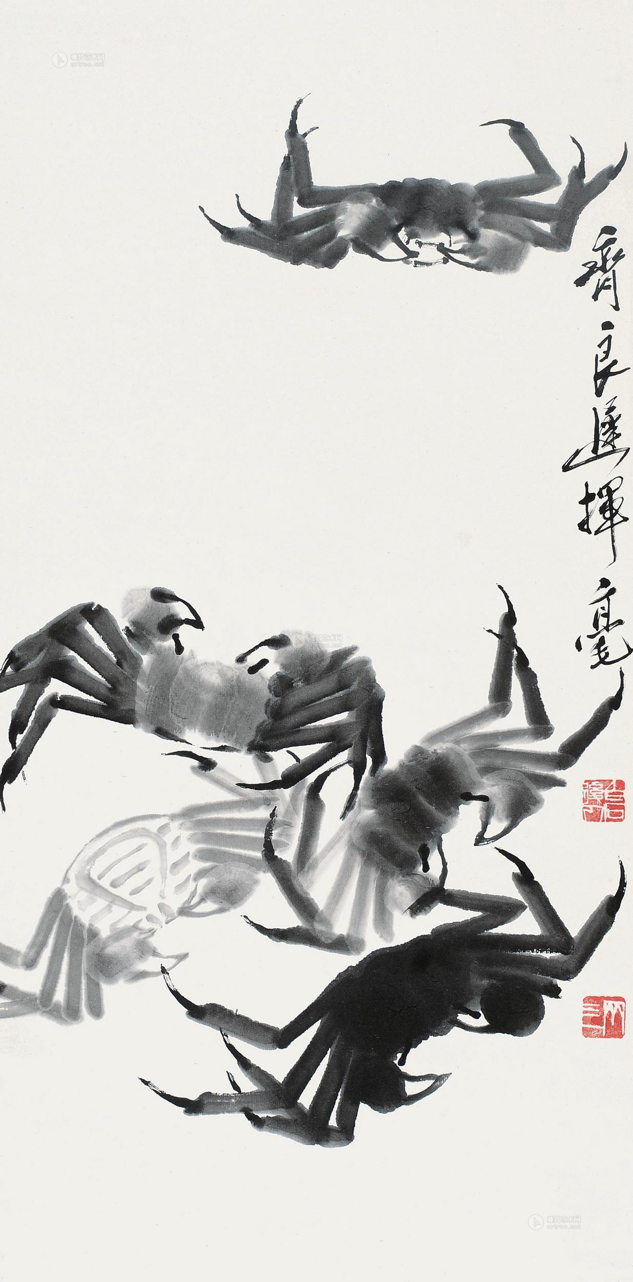 【螃蟹 立轴 设色纸本】拍卖品_图片_价格_鉴赏_绘画_雅昌艺术品拍卖