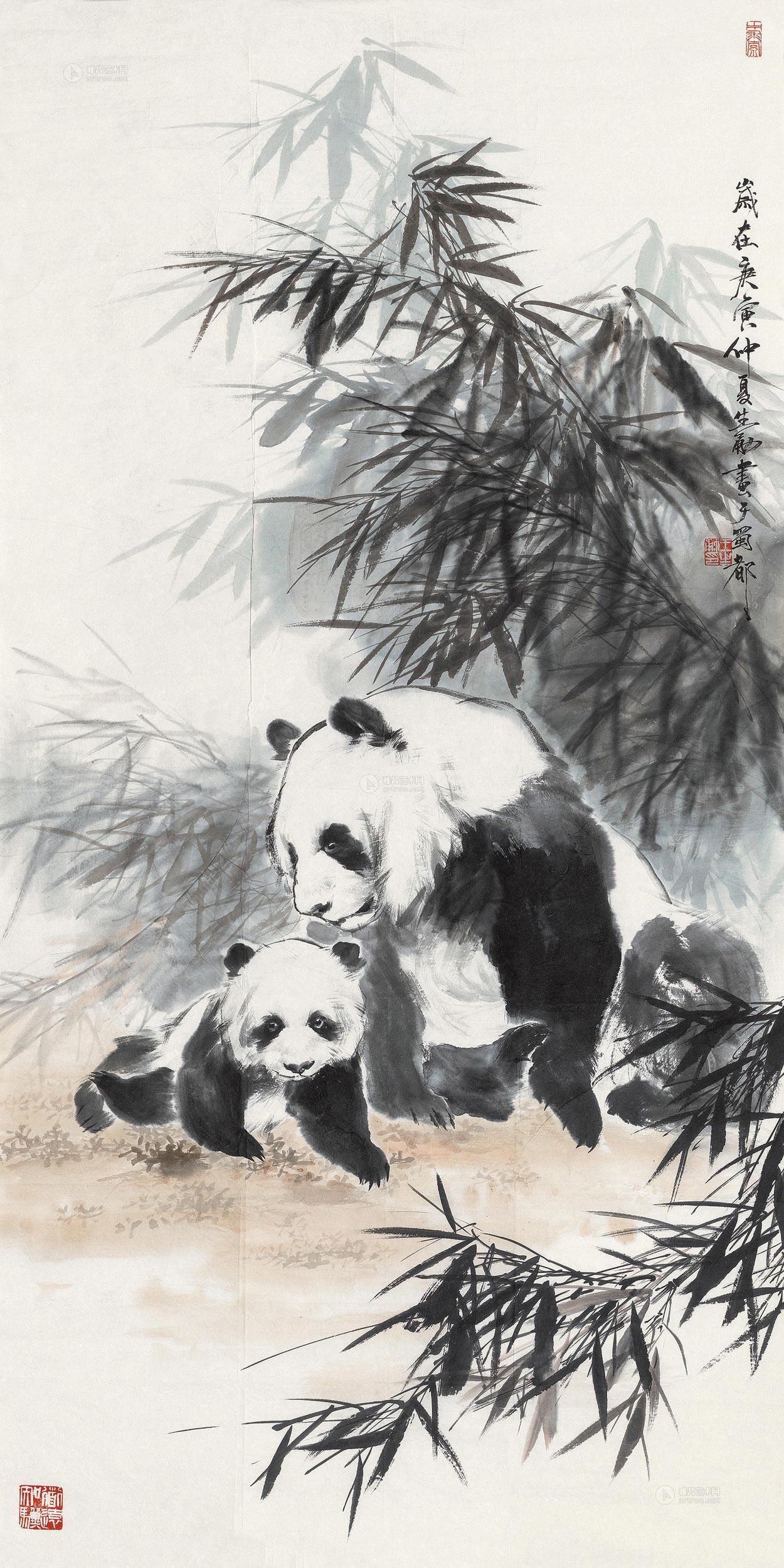水墨熊猫数字藏品图片