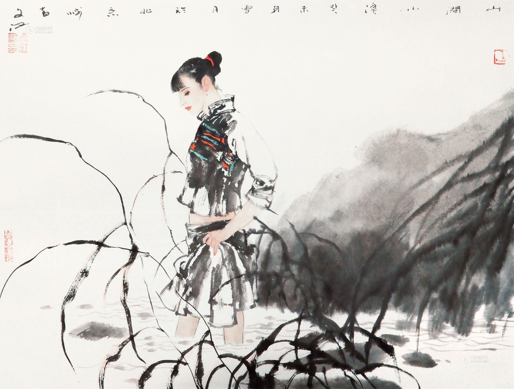 0109 2003年作 山间小溪 镜心 设色纸本