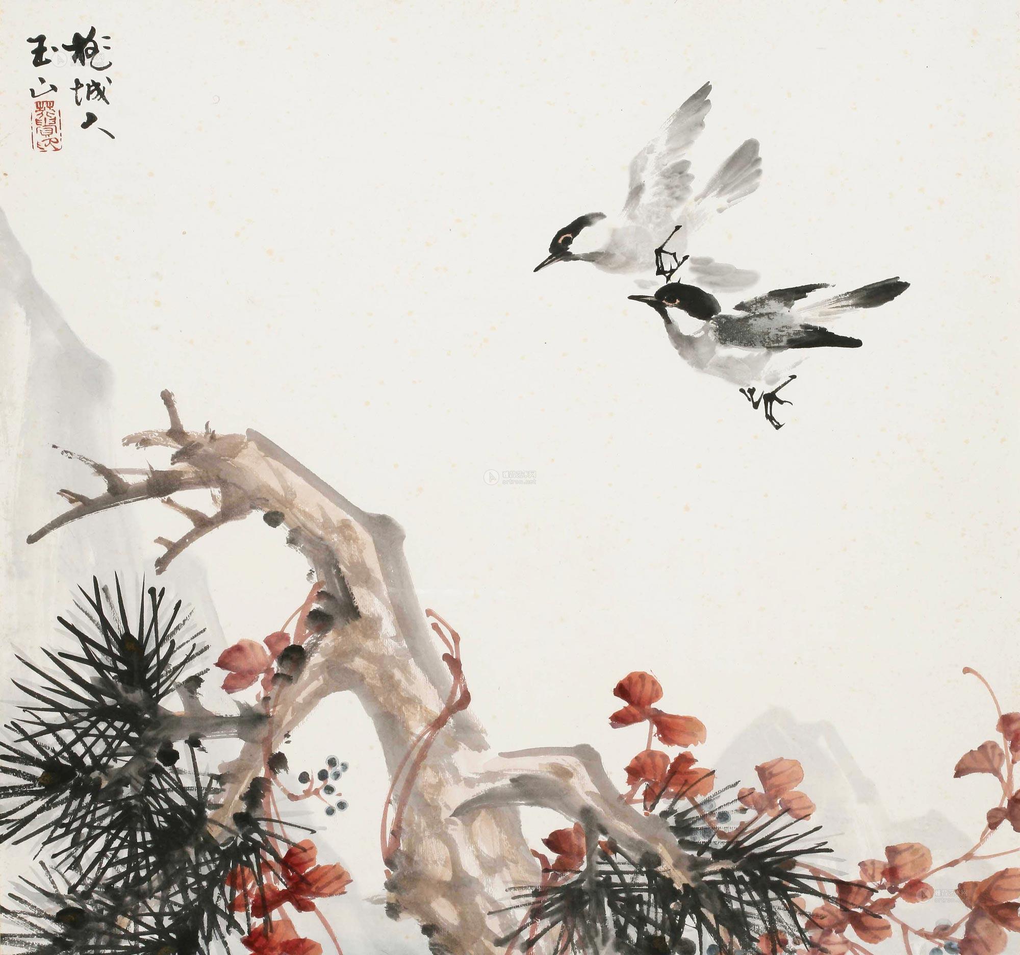 0101 比翼双飞 水墨纸本