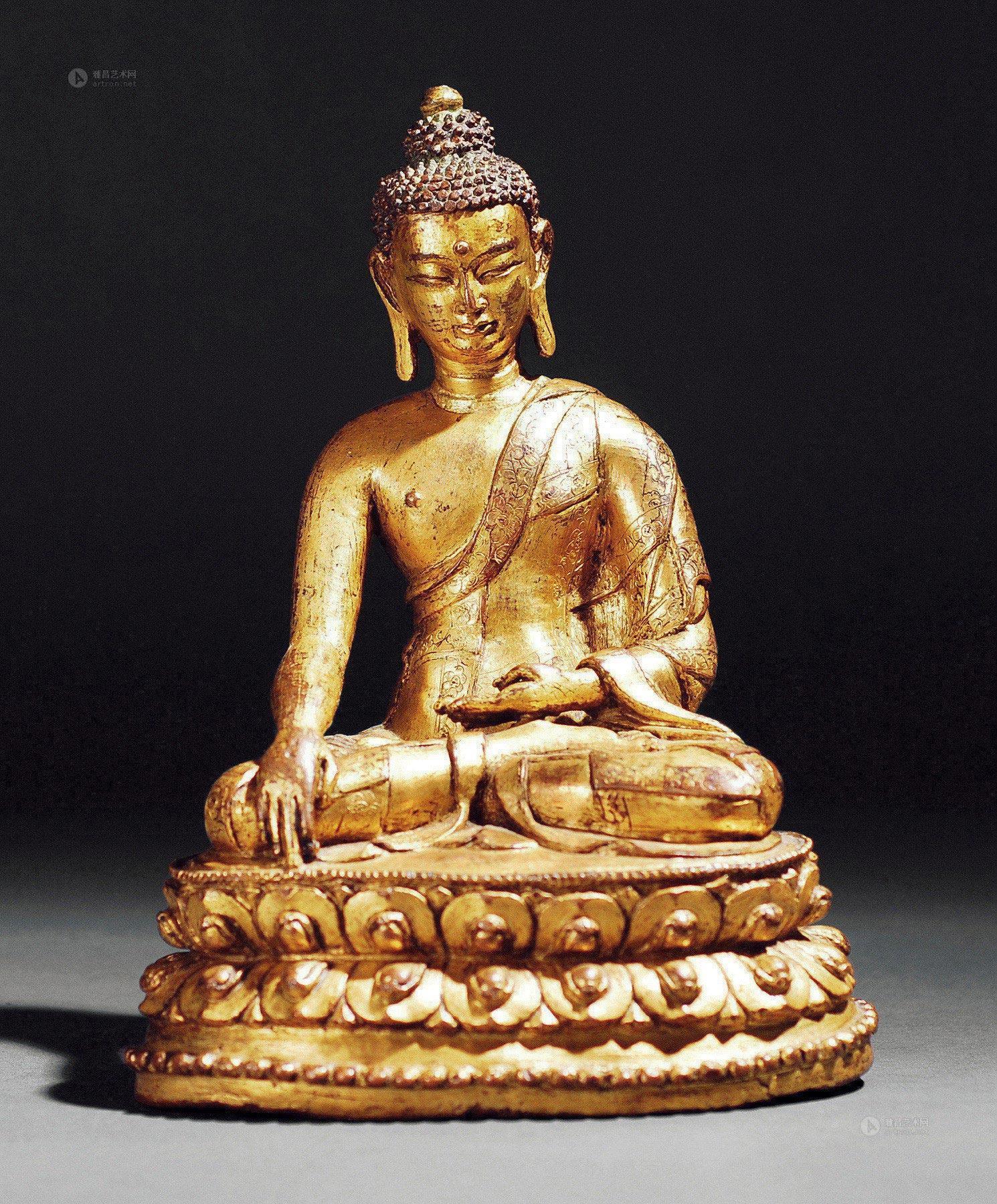 0369 明代 铜鎏金释迦牟尼坐佛