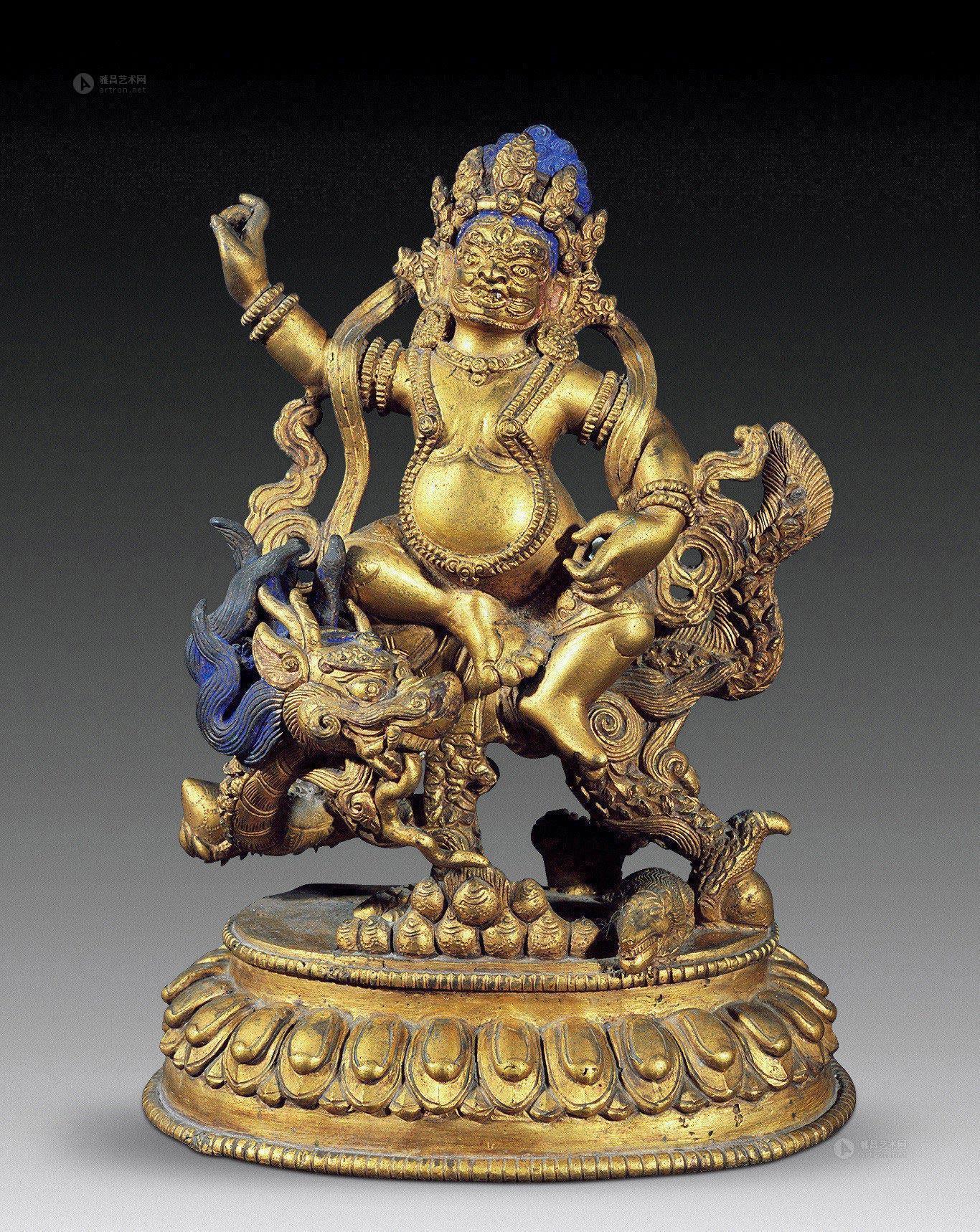 3354 清 铜鎏金白财神像