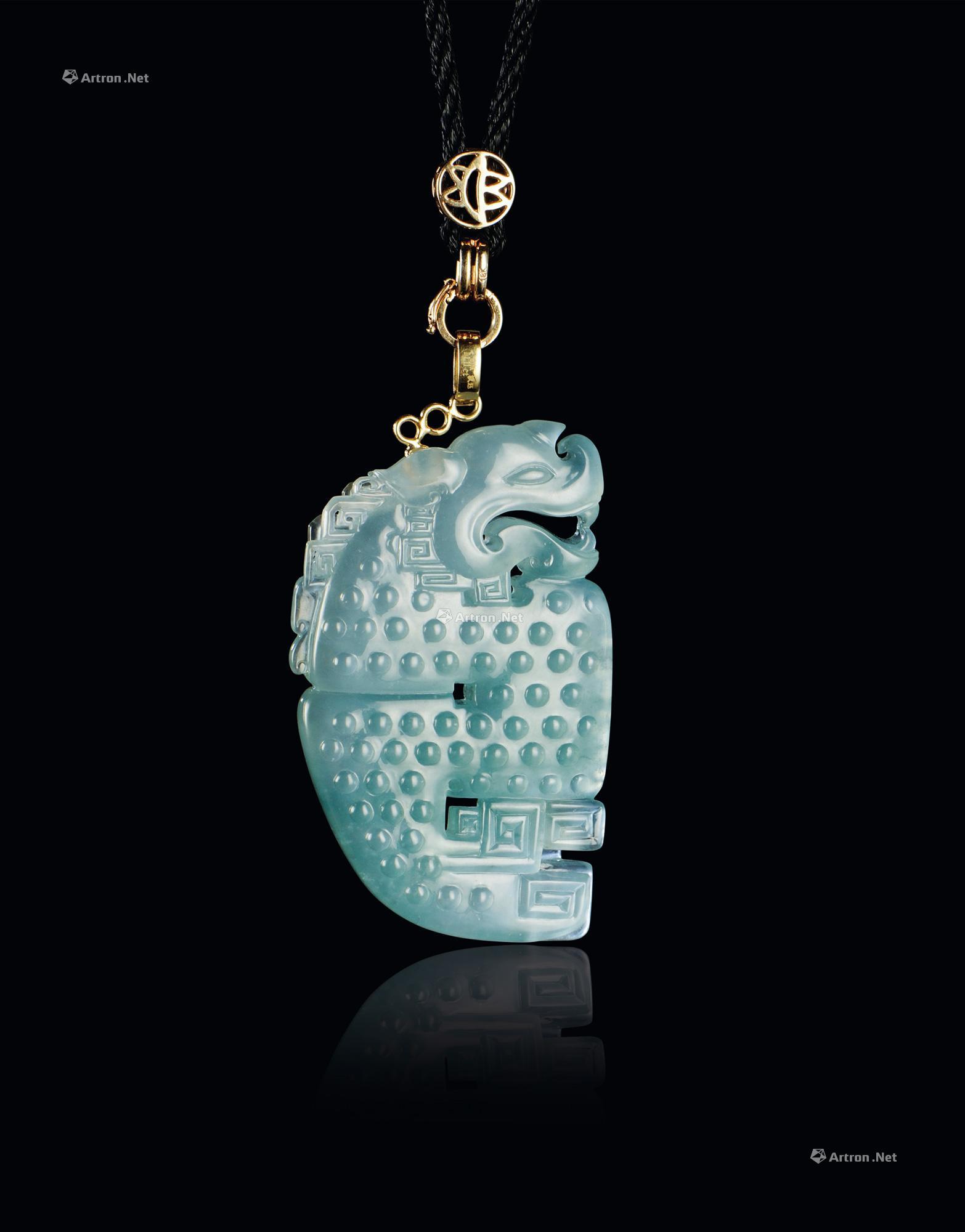 0936 天然翡翠吉祥如意龙挂坠