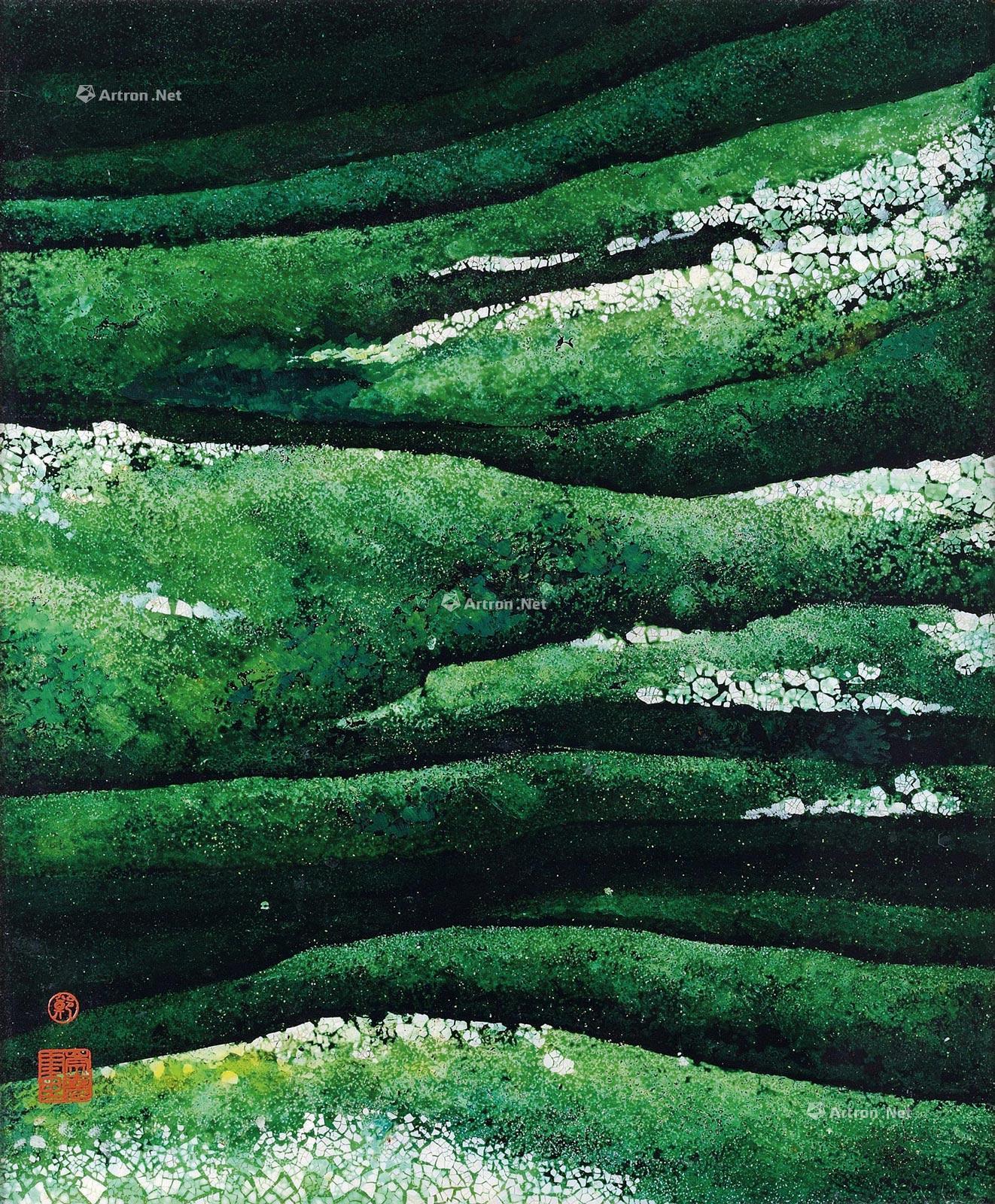 1137 茶园春色 漆画