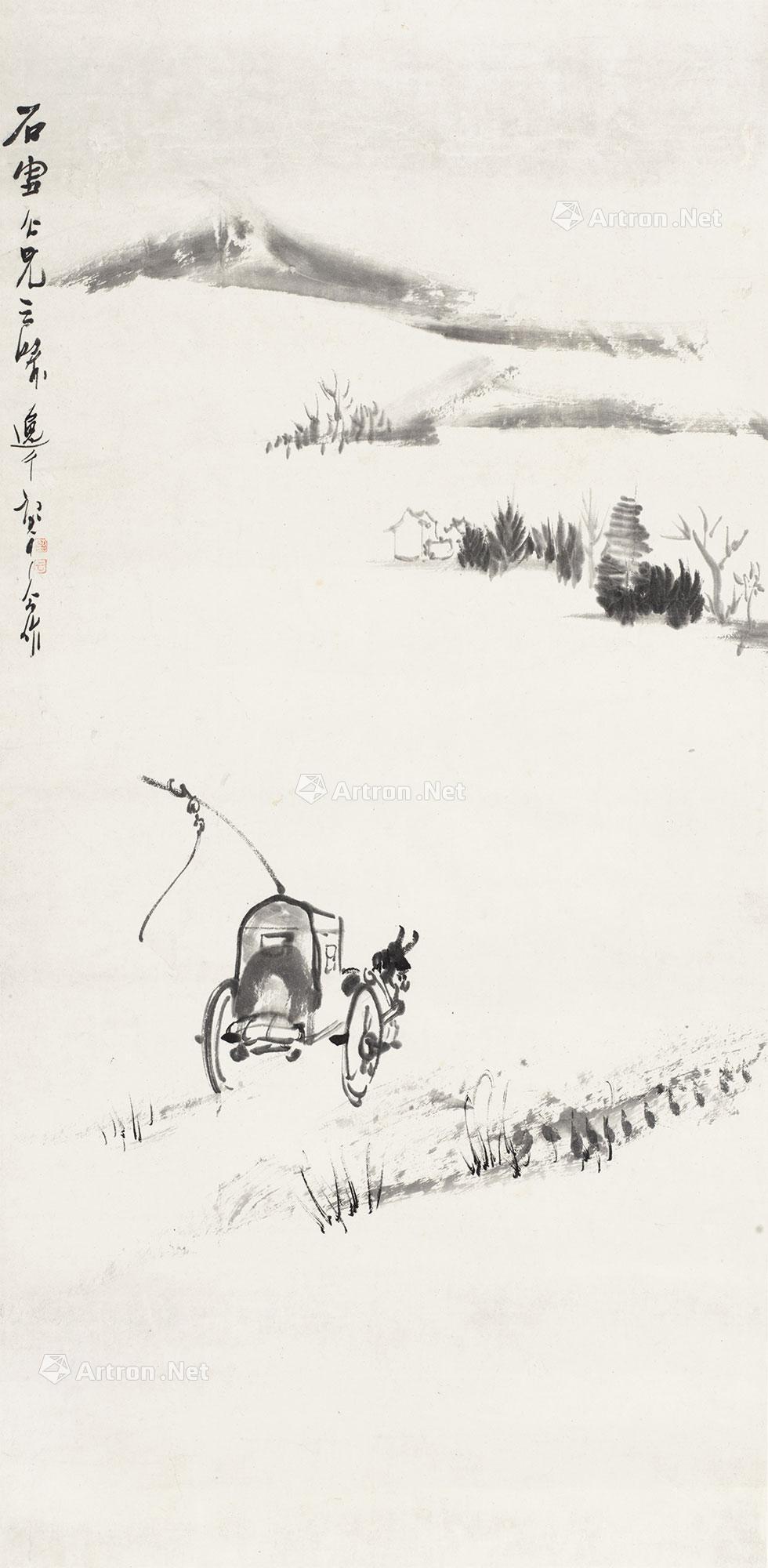 0231 车马图 立轴 水墨纸本