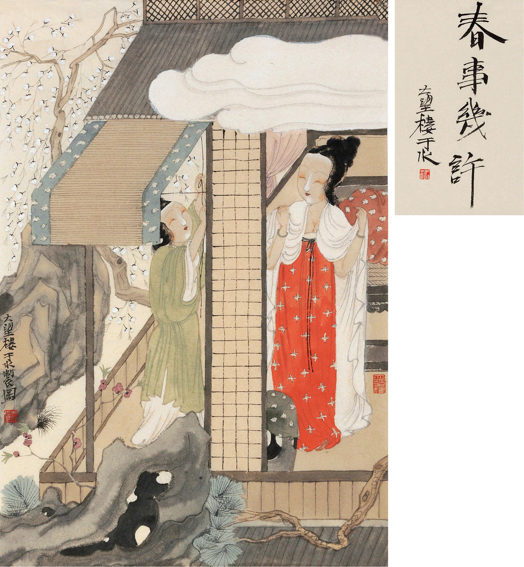 0727 春事几许 镜心 设色纸本