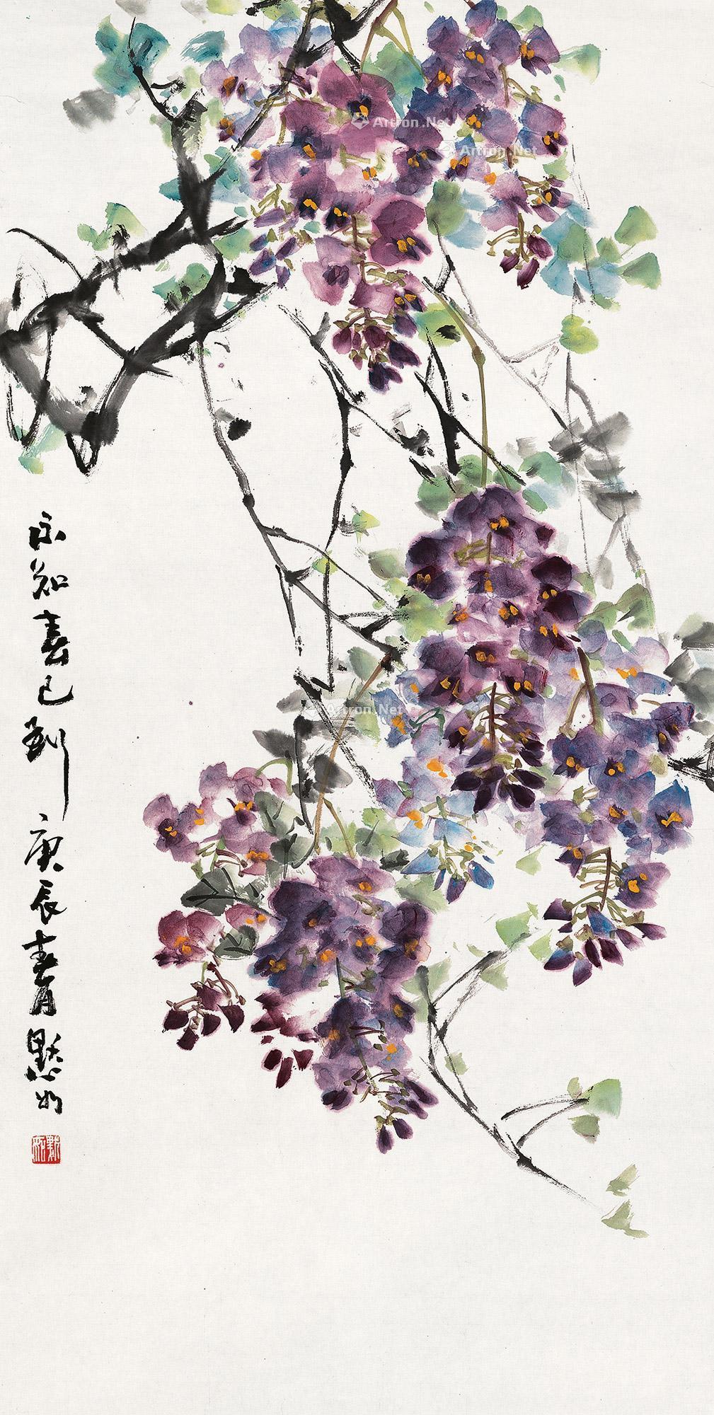 0909 2000年作 不知春已到 镜心 设色纸本