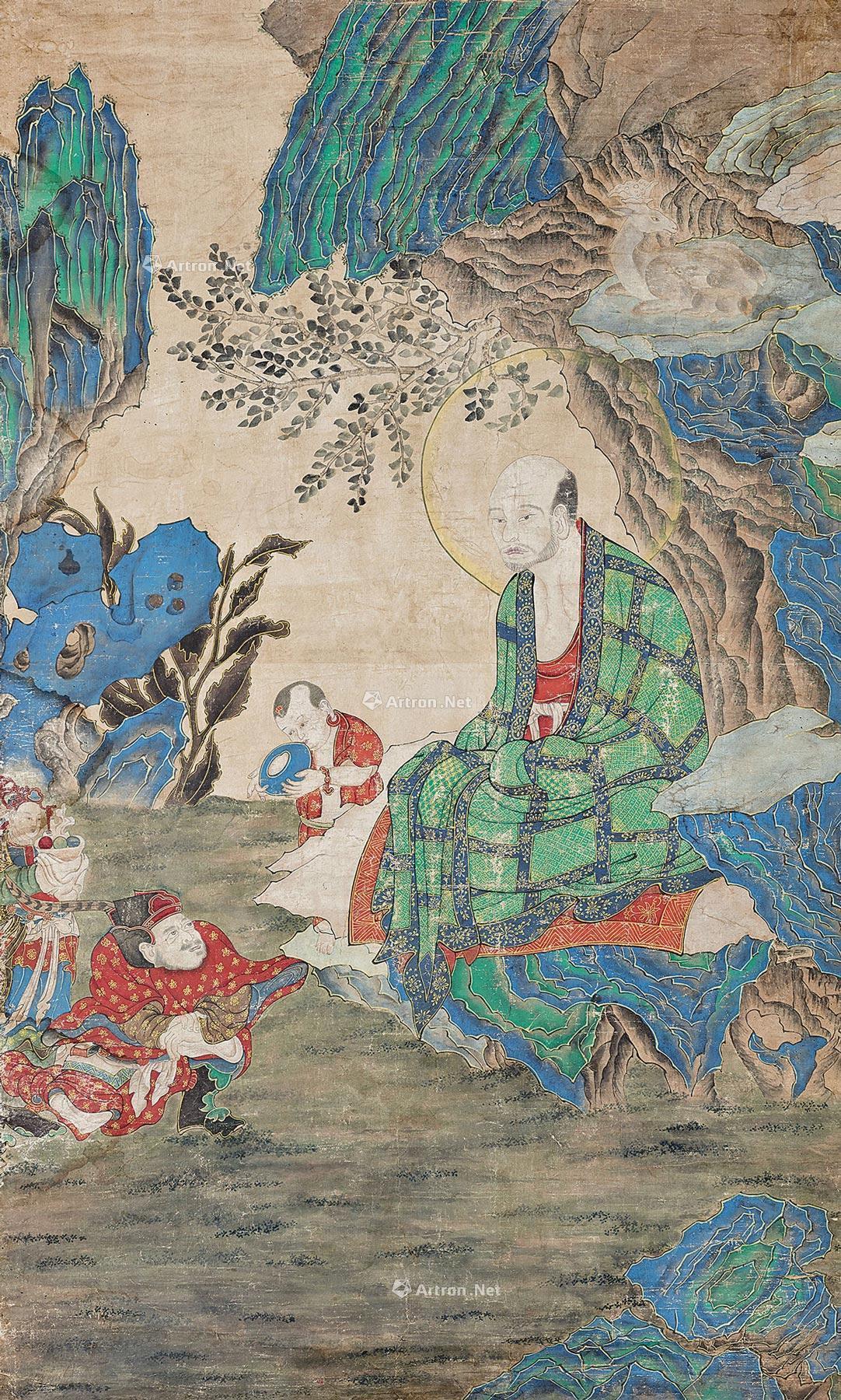 0102 明晚期 大阿罗汉像 绢本