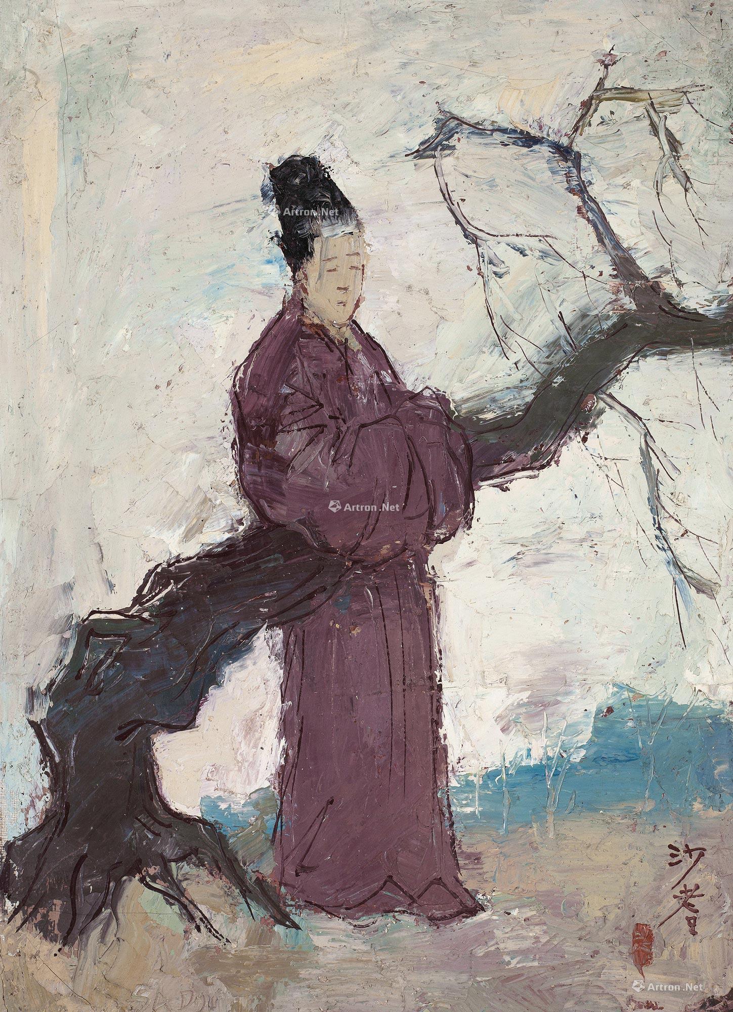 0004 倚梅文心 布面 油画