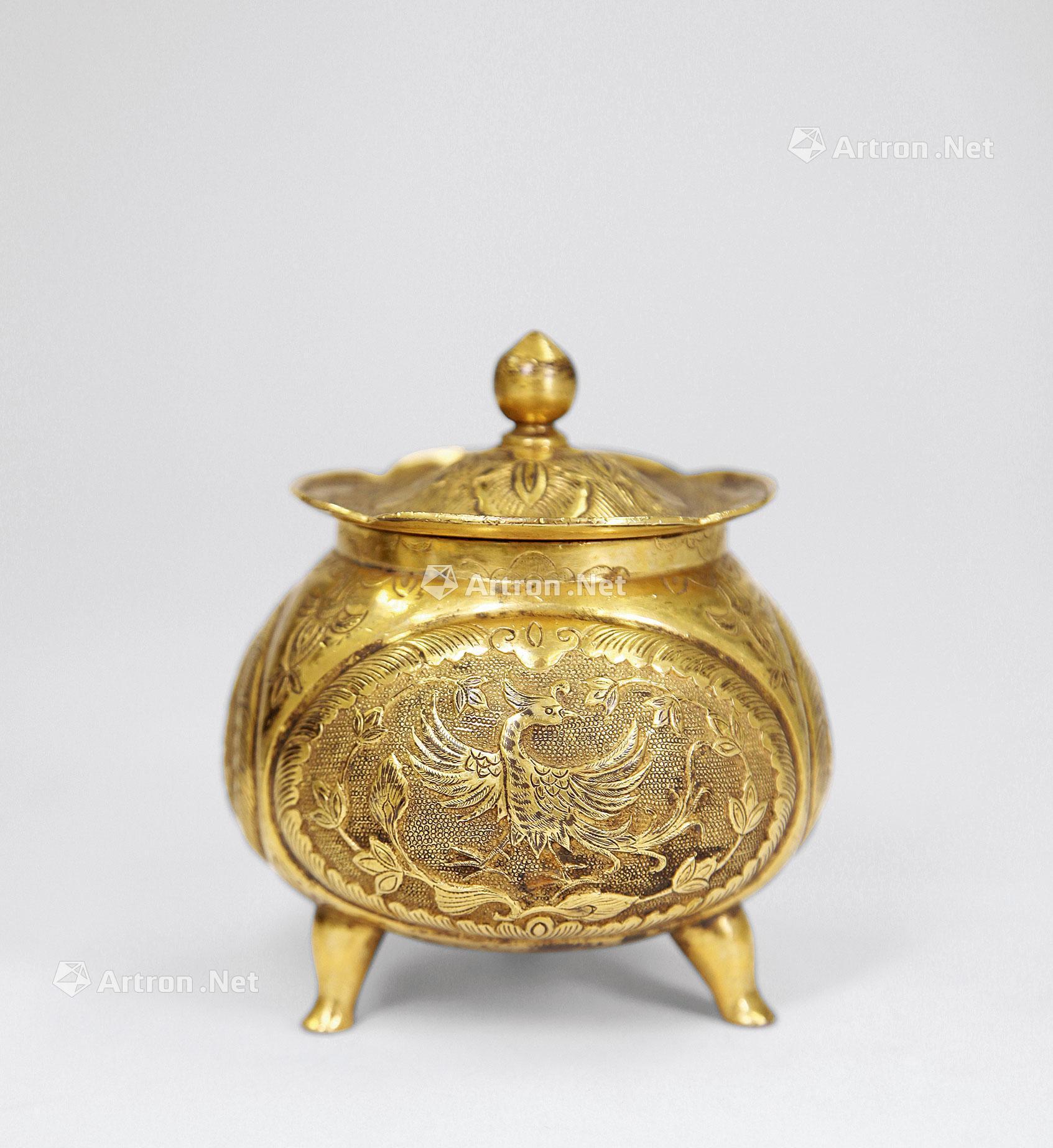 【镀金凤纹香炉】拍卖品_图片_价格_鉴赏_金银琉璃珐琅器_雅昌艺术品