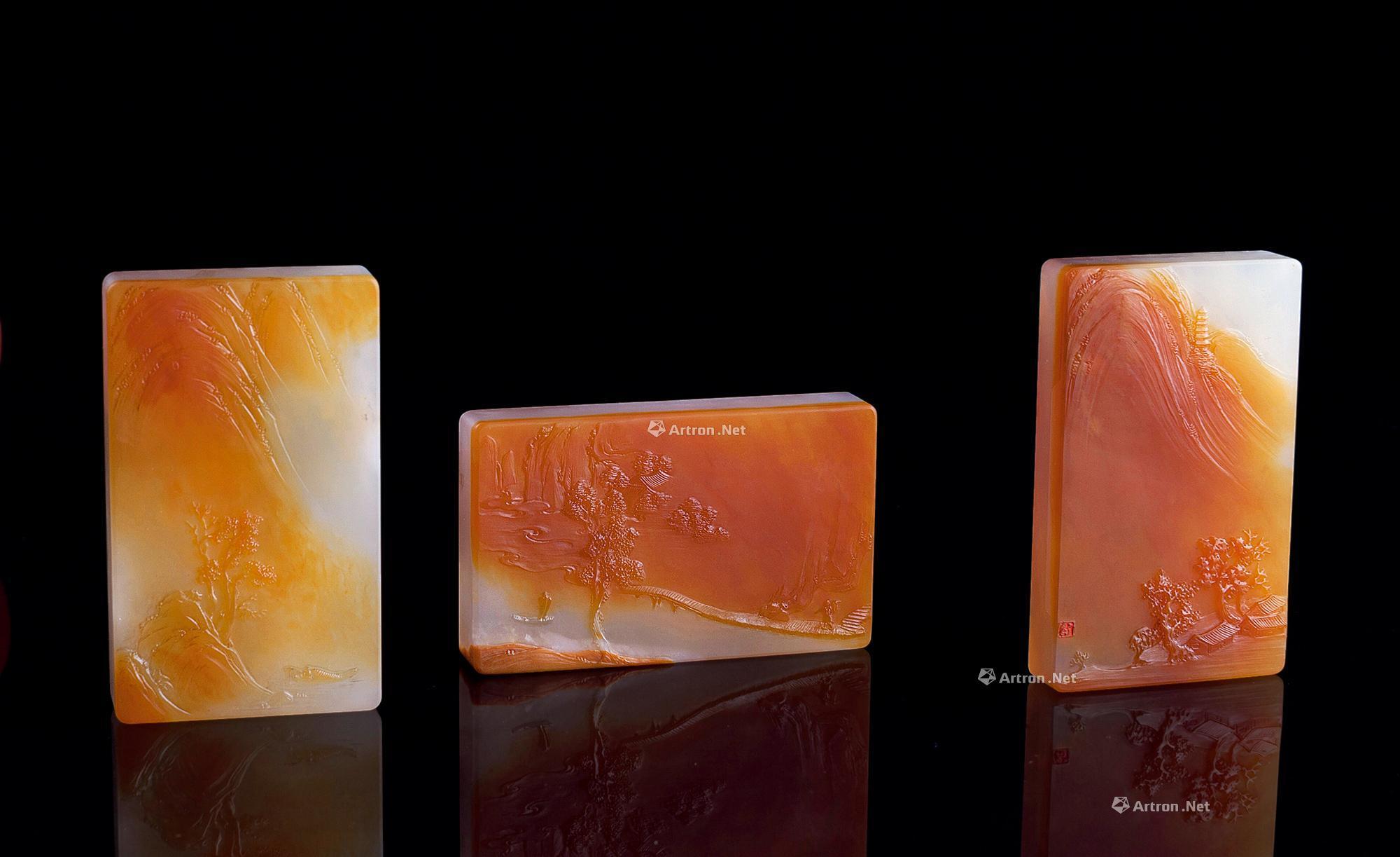 2056 陈孝贤 "秋色满晴川"插牌 (三件套)