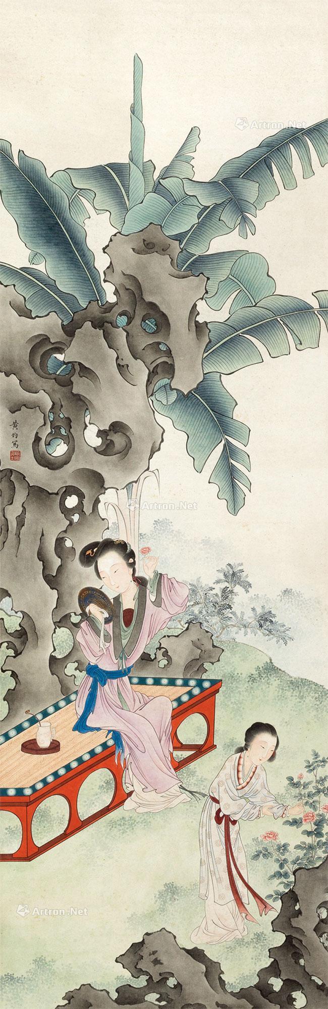 0700 仕女 立轴 设色纸本