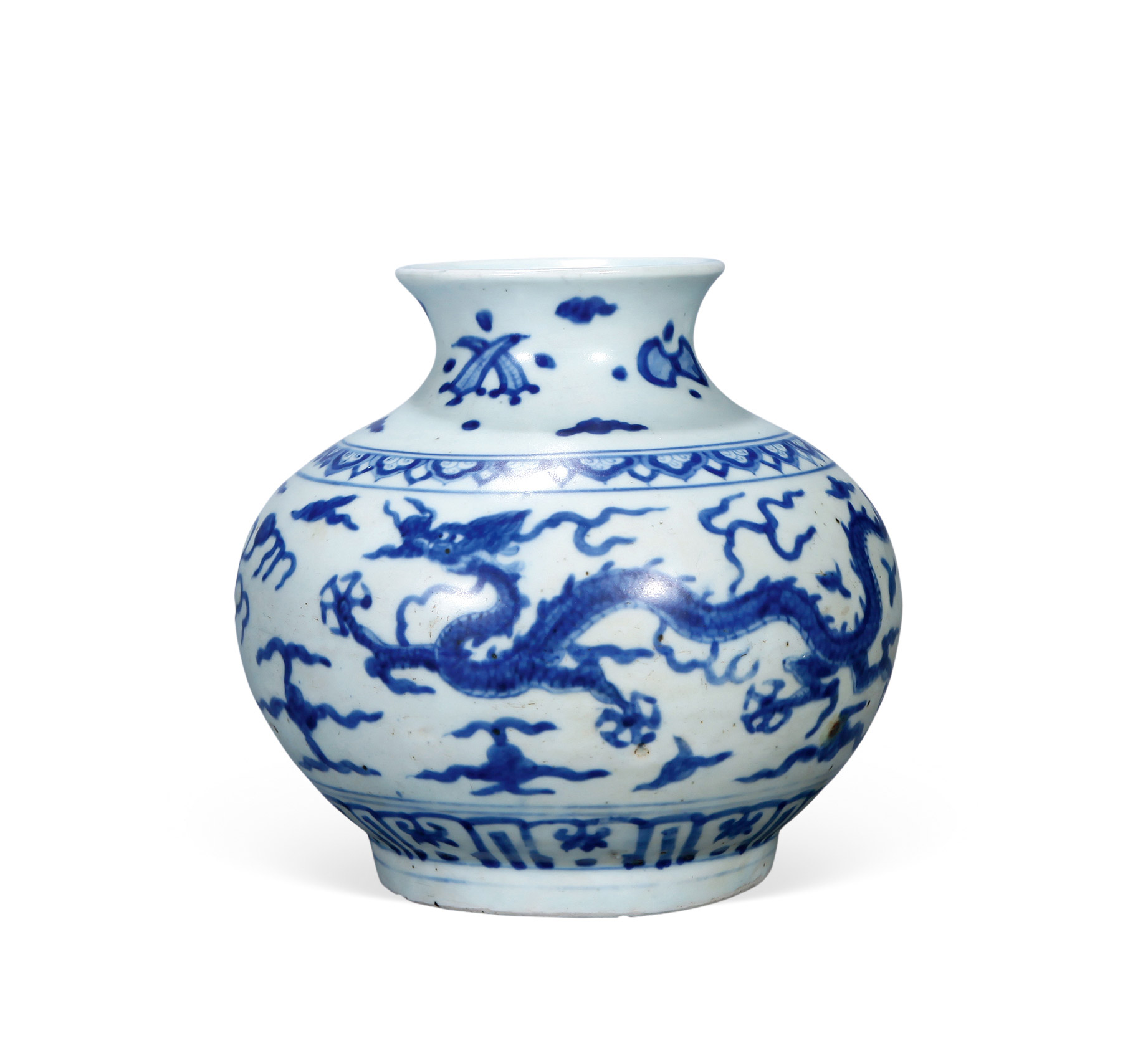 0371 明嘉靖 青花云龙纹尊