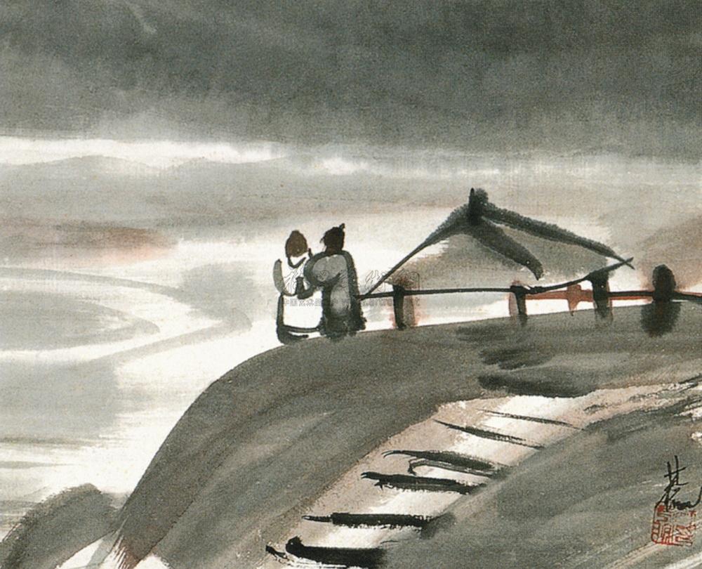 0216 长亭送别 镜心 设色纸本