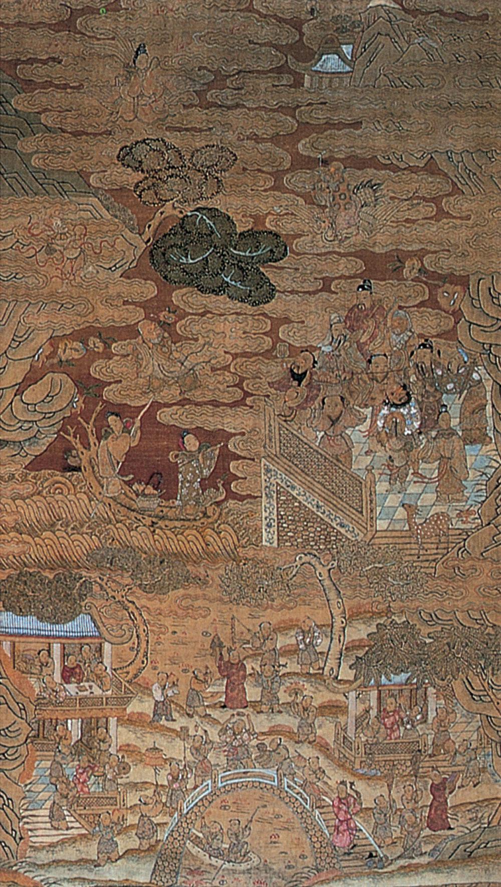 1486 清中期 缂丝群仙祝寿图立轴