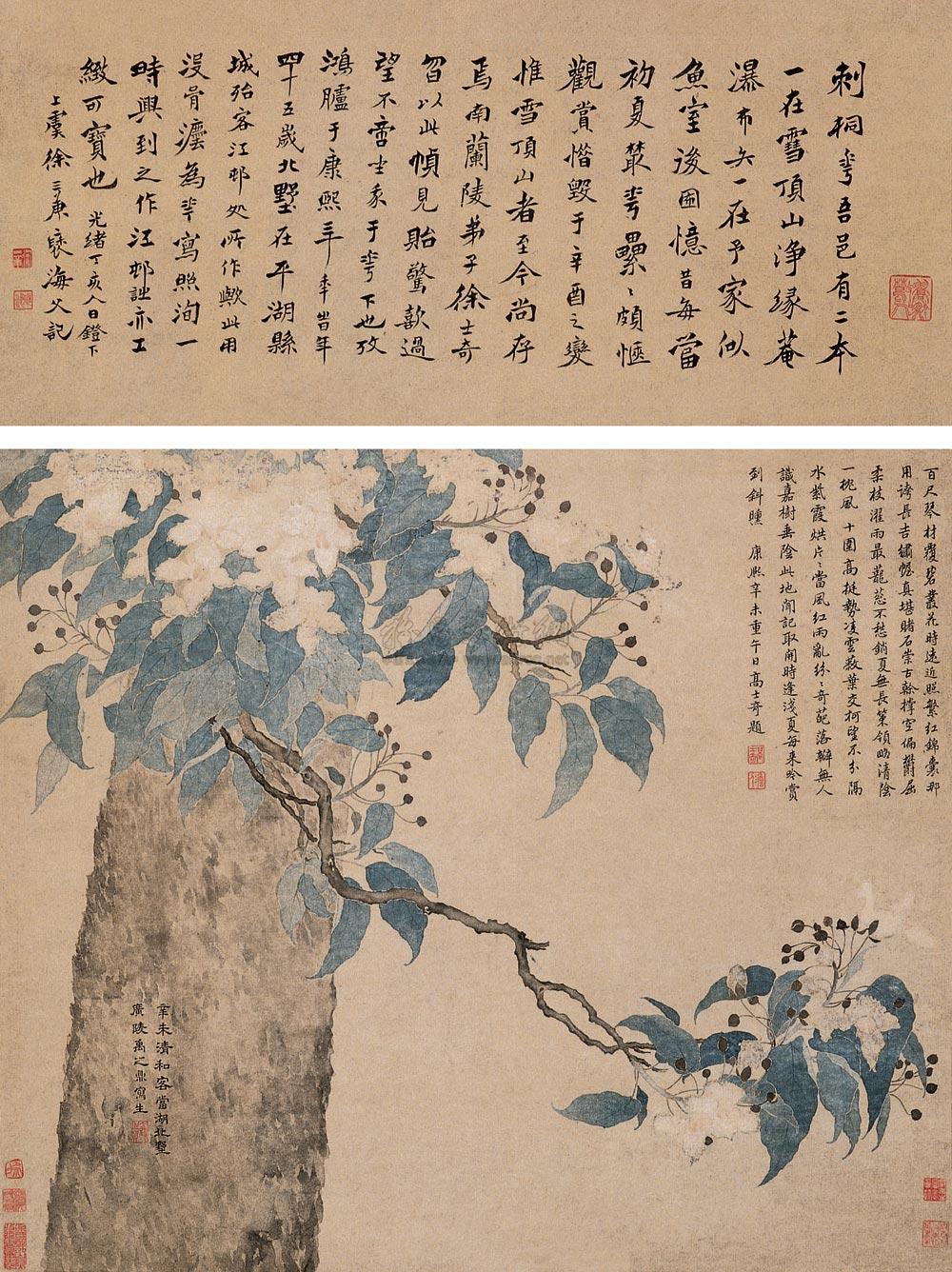 0374 辛未(1691年)作 刺桐花 立轴 设色纸本