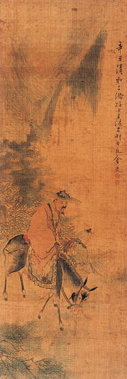 796 骑驴图 轴 绢本设色