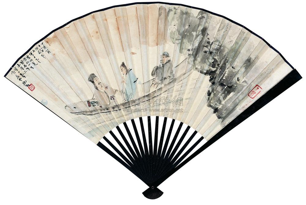 东坡赤壁怀古 行书 成扇 纸本设色】拍卖品_图片_价格_鉴赏_绘画_雅昌